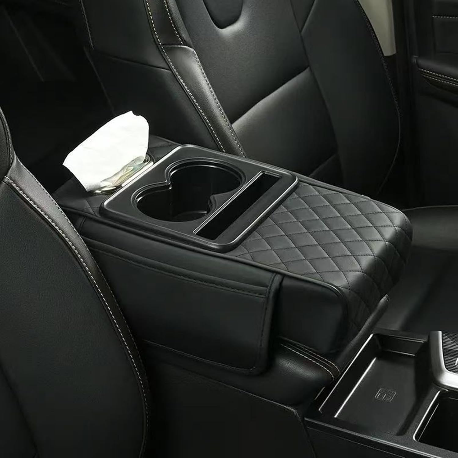 Quick Install Comfortable Leather Armrest Pad Heightening Ergonomic Design Easy Vehicle Compatibility Comfortable Car Accessory