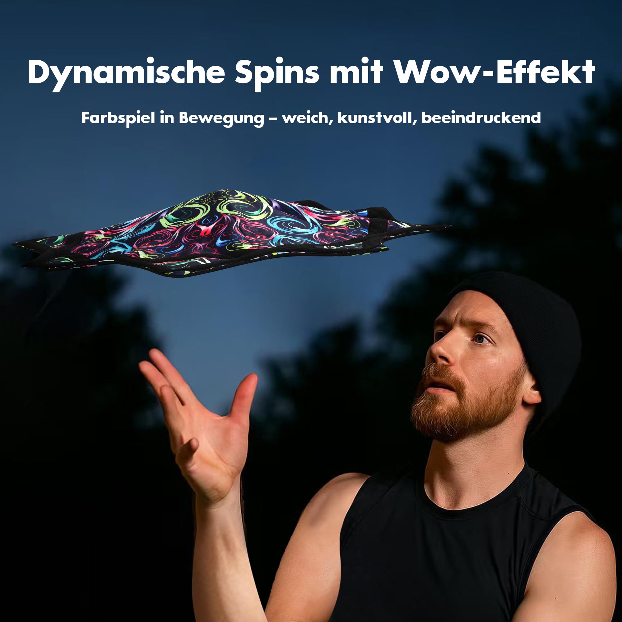 Spinning Cloth Flow-Tuch für Anfänger bis Profis – Farbenfrohes Jonglier-Gerät, 62 cm (Paisley)