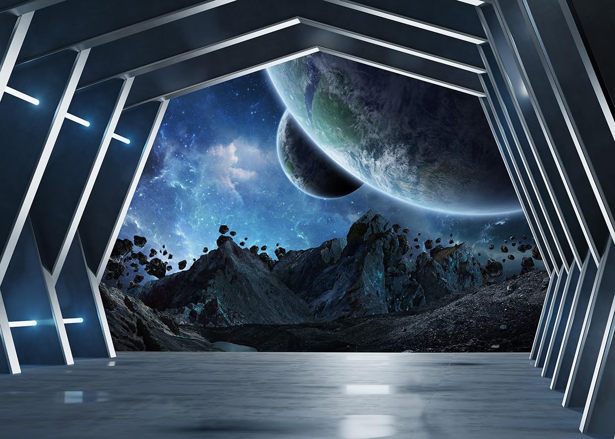 LYRYGS 10X8ft Space Backdrop Outer Space Photography Background Science Fiction Birthday Banner Backdrops cp-503