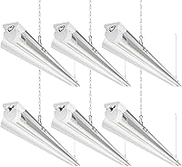 Vista 18 de Barrina Luz LED de tienda de 8 pies, 72 W, 10000 lúmenes, 6500 K, luces de tubo LED enlazables de cubierta transparente, lámpara T8 integrada, luces