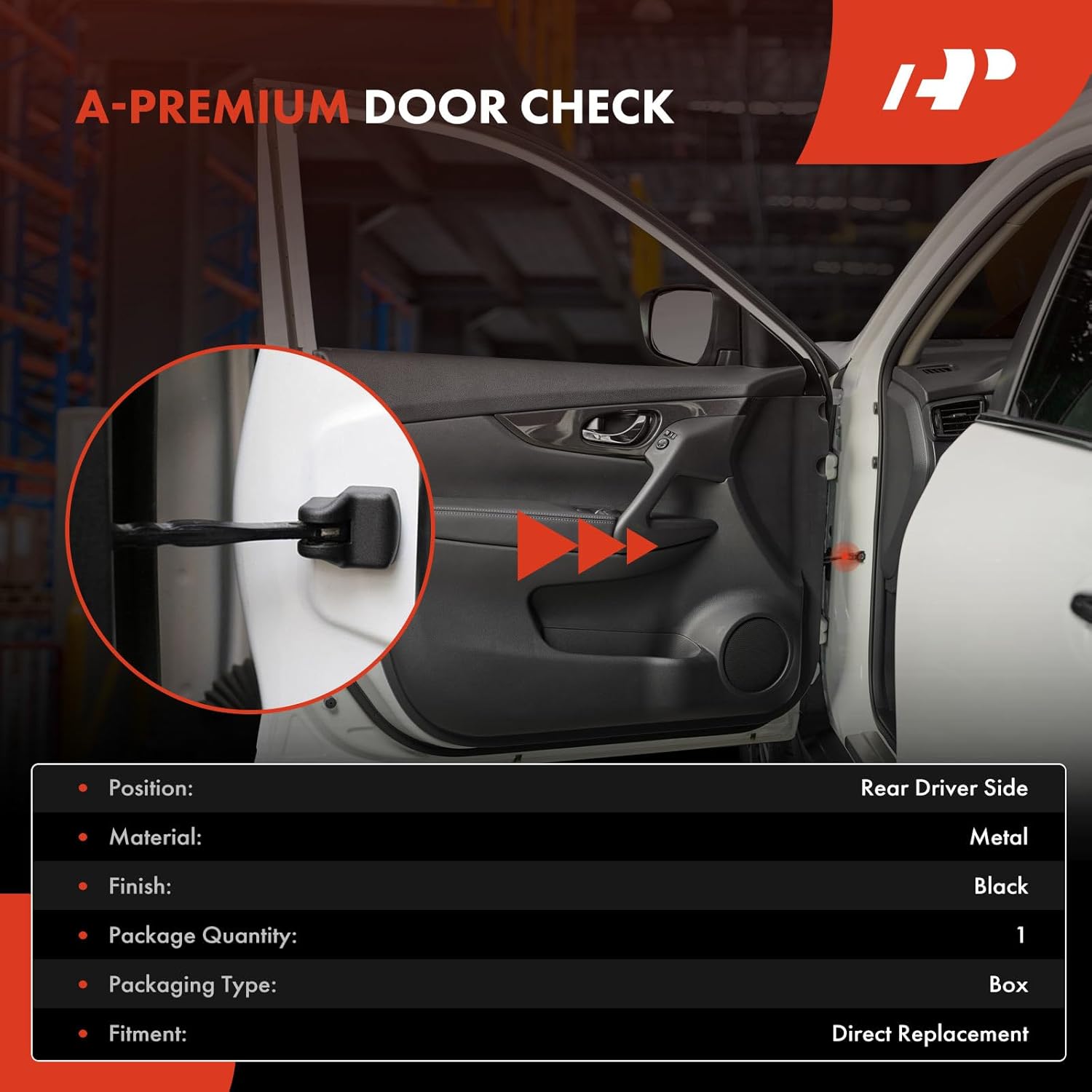 A-Premium Rear Left Driver Side Door Check Compatible with Toyota Yaris 2007 2008 2009 2010 2011