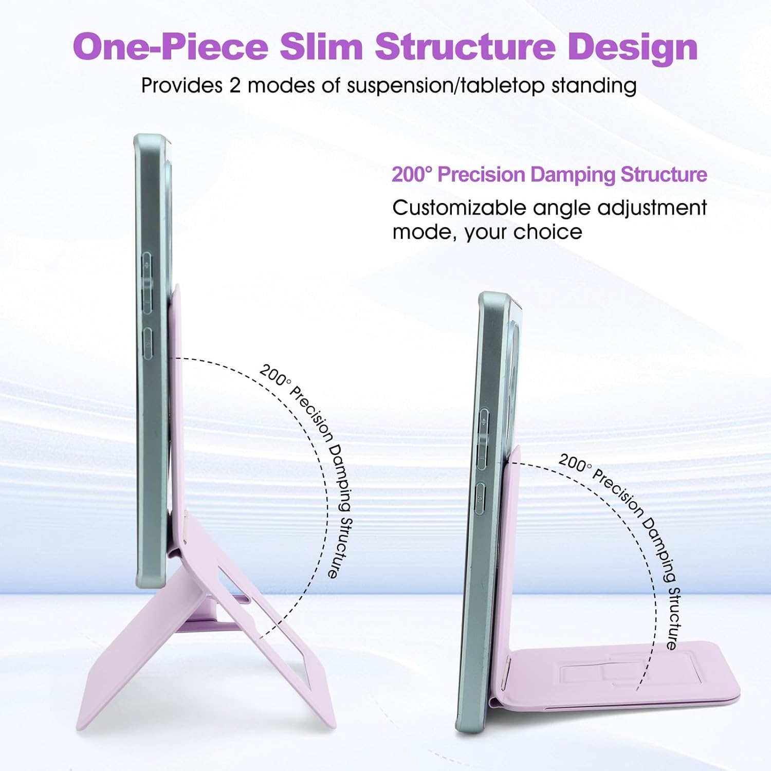 Phone Stand, Foldable Magnetic Phone Tripod, Angle Adjustment & Strong Magnets PU Leather Phone Stand, Compatible with All Smart Phone 16/15/14/13/12 (Purple) - Image 6