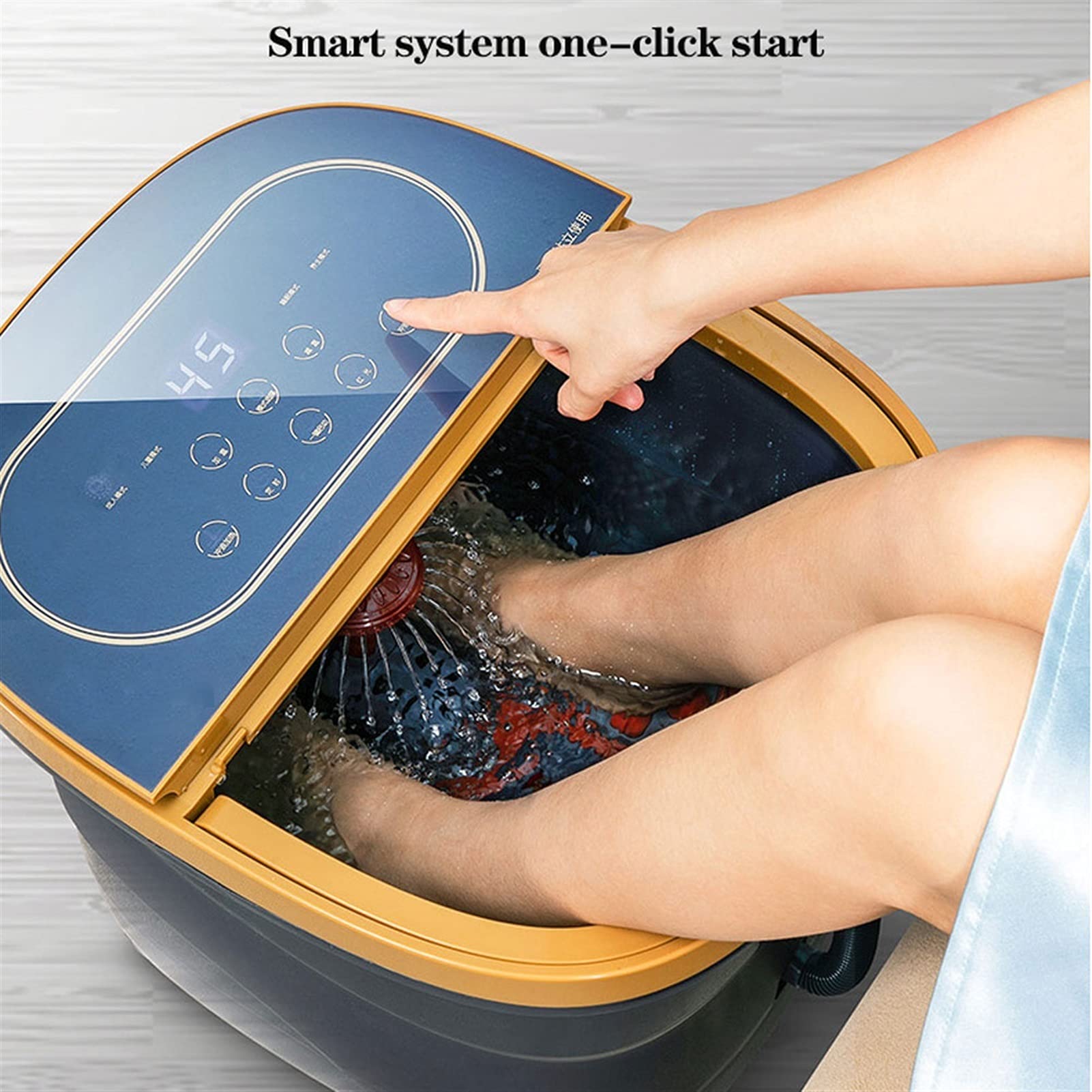 Massaggiatore per pediluvio, pediluvio motorizzato con calore e massaggio e getti, rulli elettrici per massaggiatori shiatsu per pediluvi, alleviare il dolore muscolare ai piedi, adatto come regalo