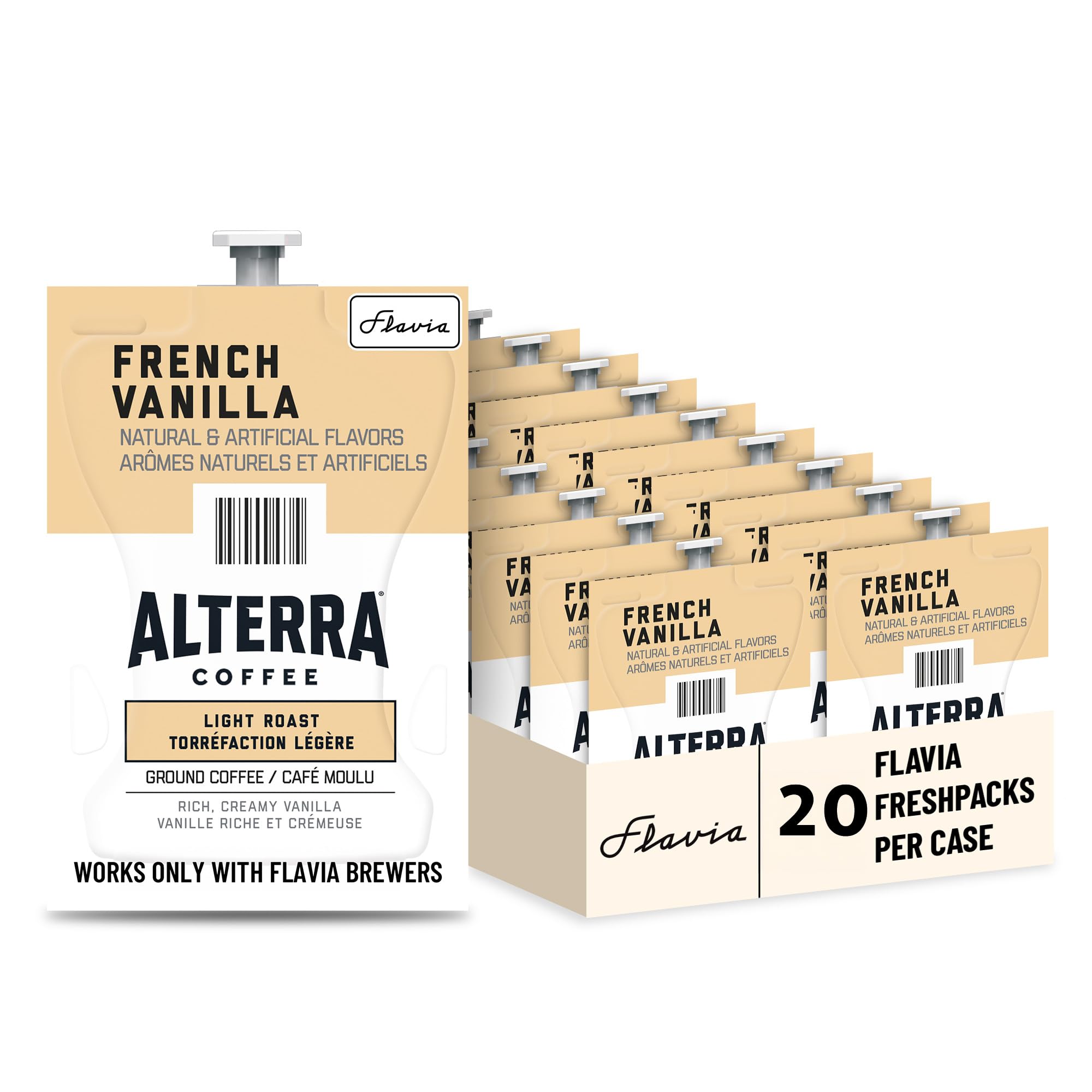 ALTERRA COFFEE, French Vanilla, 20-Count Freshpacks (Pack of 1 Rail)