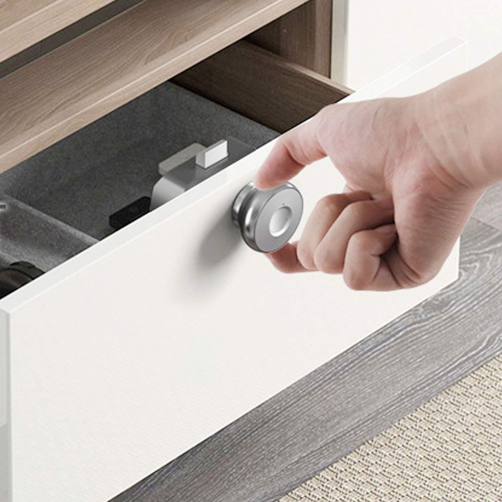 Cerradura de Huella Dactilar, Cerradura de Cajón Inteligente sin Llave de Aleación de Aluminio para Armario de Oficina en Casa, 450g (#2)