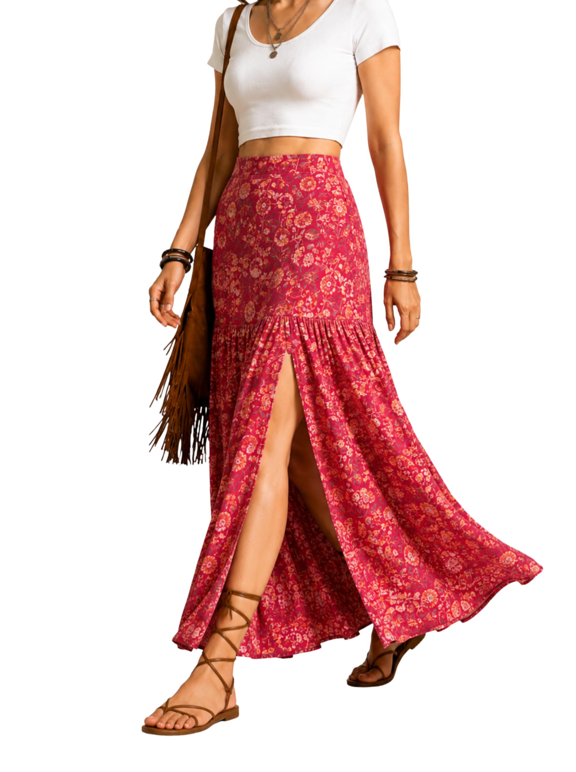 kalaanj Women's Cotton Rich Printed Ethnic Skirt - Skirts for Women | Side Slit Skirt | Skirts for Woman | Elasticated Waistband-picture-17