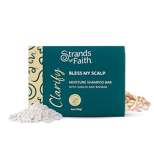 Strands of Faith Clarify - Barra de champú hidratante que no se pela, infundida con ingredientes naturales, da a tus hebras la limpieza profunda,