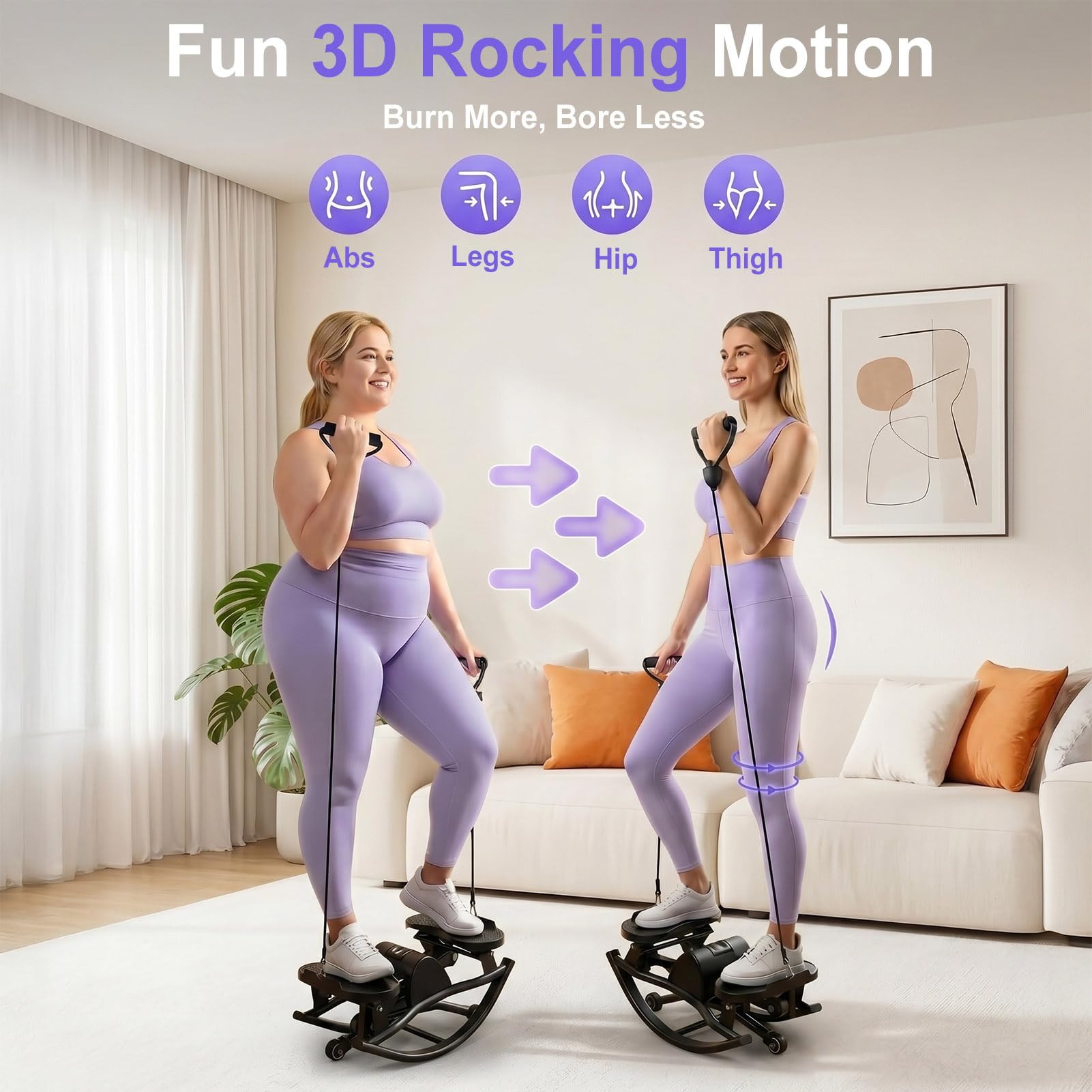Upgraded Rock Stepper Fitness Casa, Movimento Laterale Mini Twist Stepper Silenzioso Delicato Sulle Articolazioni per Fianchi, Gambe, Glutei