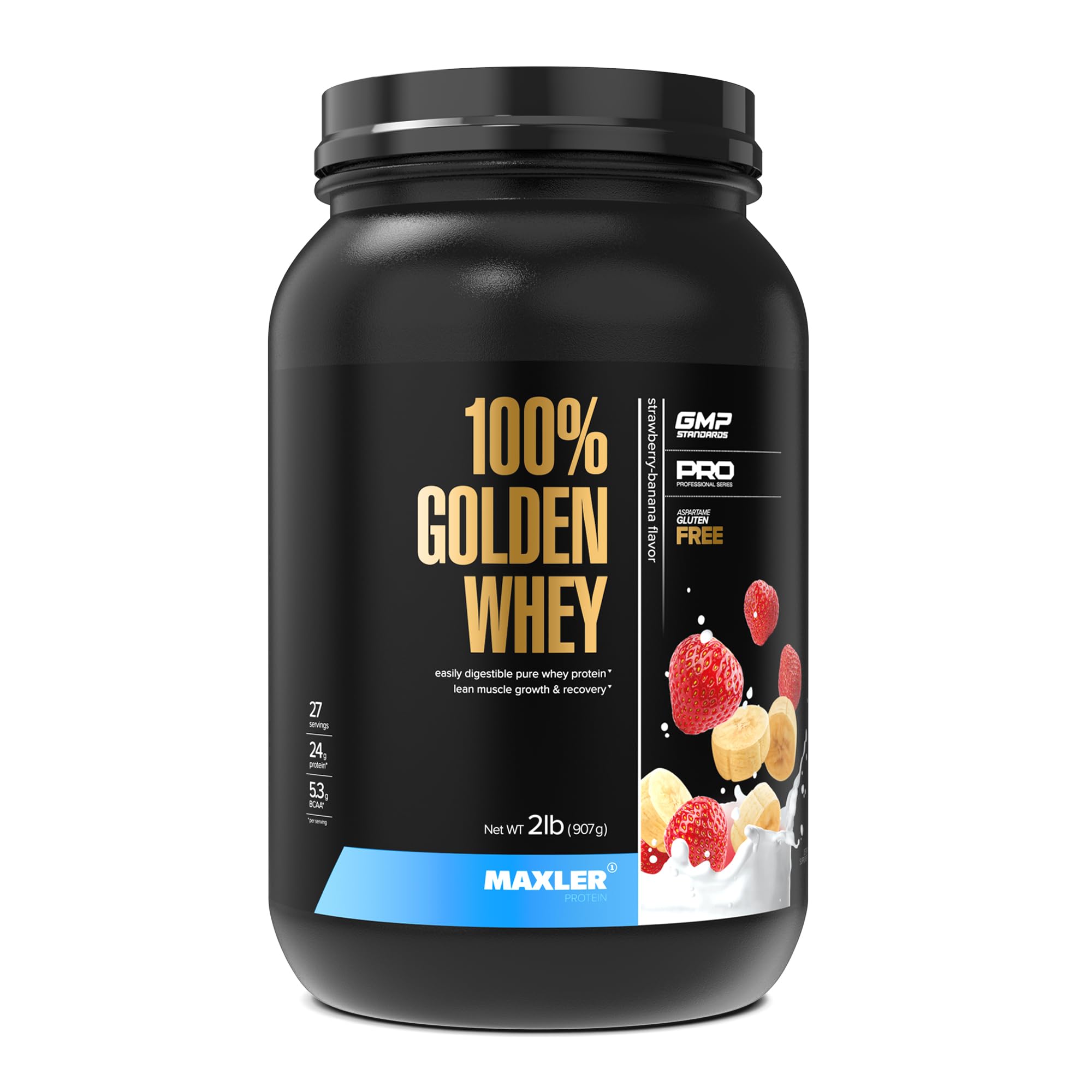 Maxler100% Golden Whey Protein - 24g of Protein per Serving - Premium Whey Protein Powder for Pre Post Workout - Fast-Absorbing Whey Concentrate, Isolate & Hydrolysate Blend