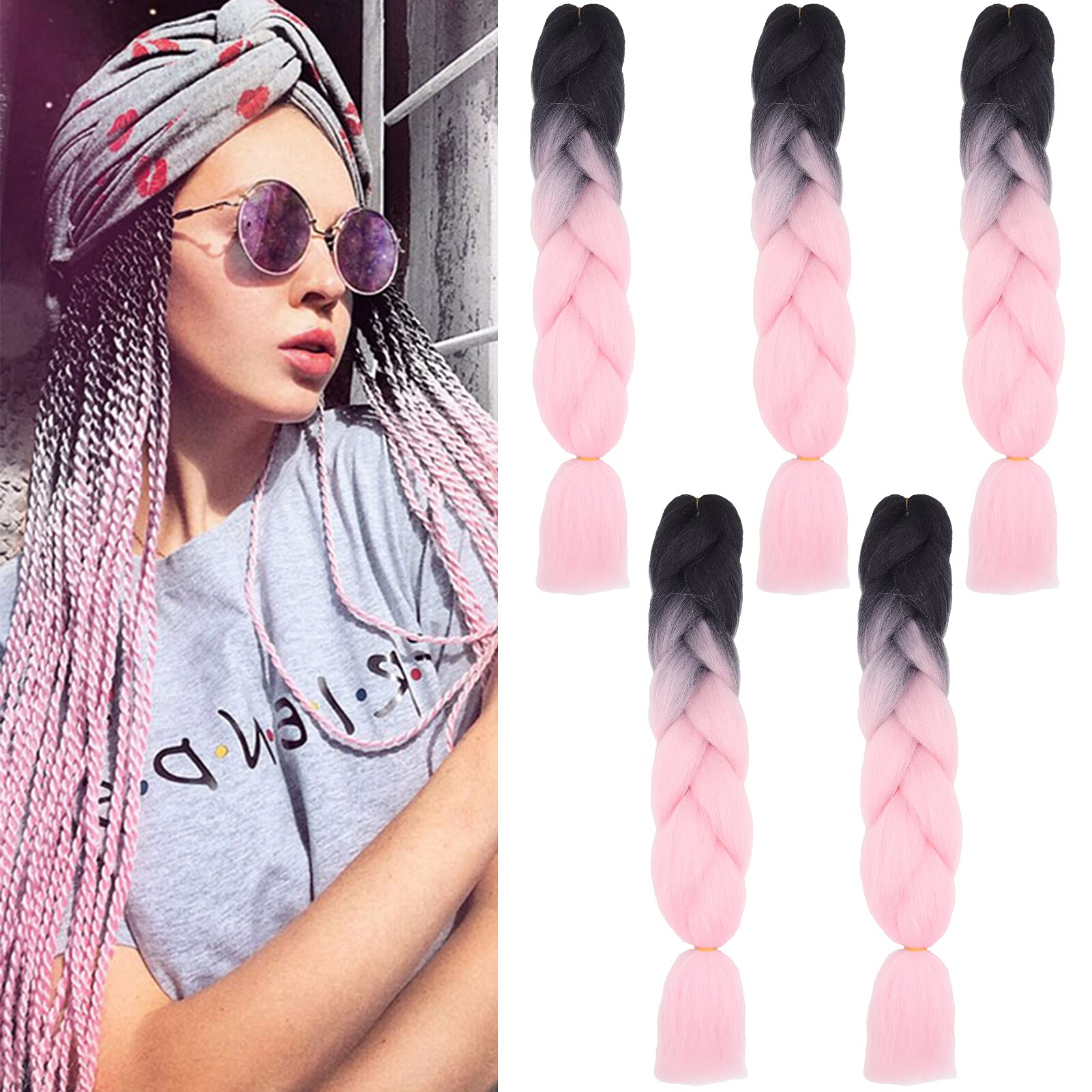 24inch Jumbo Braids Hair Extensions Ombre Braiding Hair Synthetic 3Pieces/lot Crochet Twist High Temperature African Box Braids, Sapphire Blue — view 61