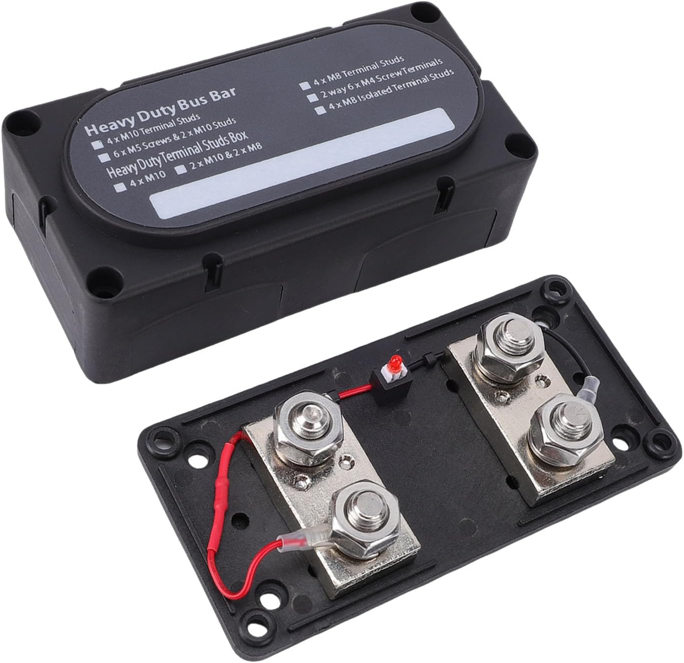 KIMISS For Automobiles Boats Yachts Marine 750A ANL Holder Heavy Duty Distribution Block Busbar Box with M10 Terminal Studs