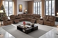 Vista 27 de A Ainehome Juego de Sofá Seccional Reclinable con Almacenamiento, Juegos de Sofá de Pana Reclinables Seccionales Manuales para Sala de Estar con 3