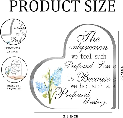 Miniatura 2 de Regalo de duelo de condolencias para mujeres y hombres, recuerdo acrílico con citas de condolencia, letrero conmemorativo, pisapapeles, decoración