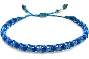 Blue and Aqua Braided Sand Art Bracelets