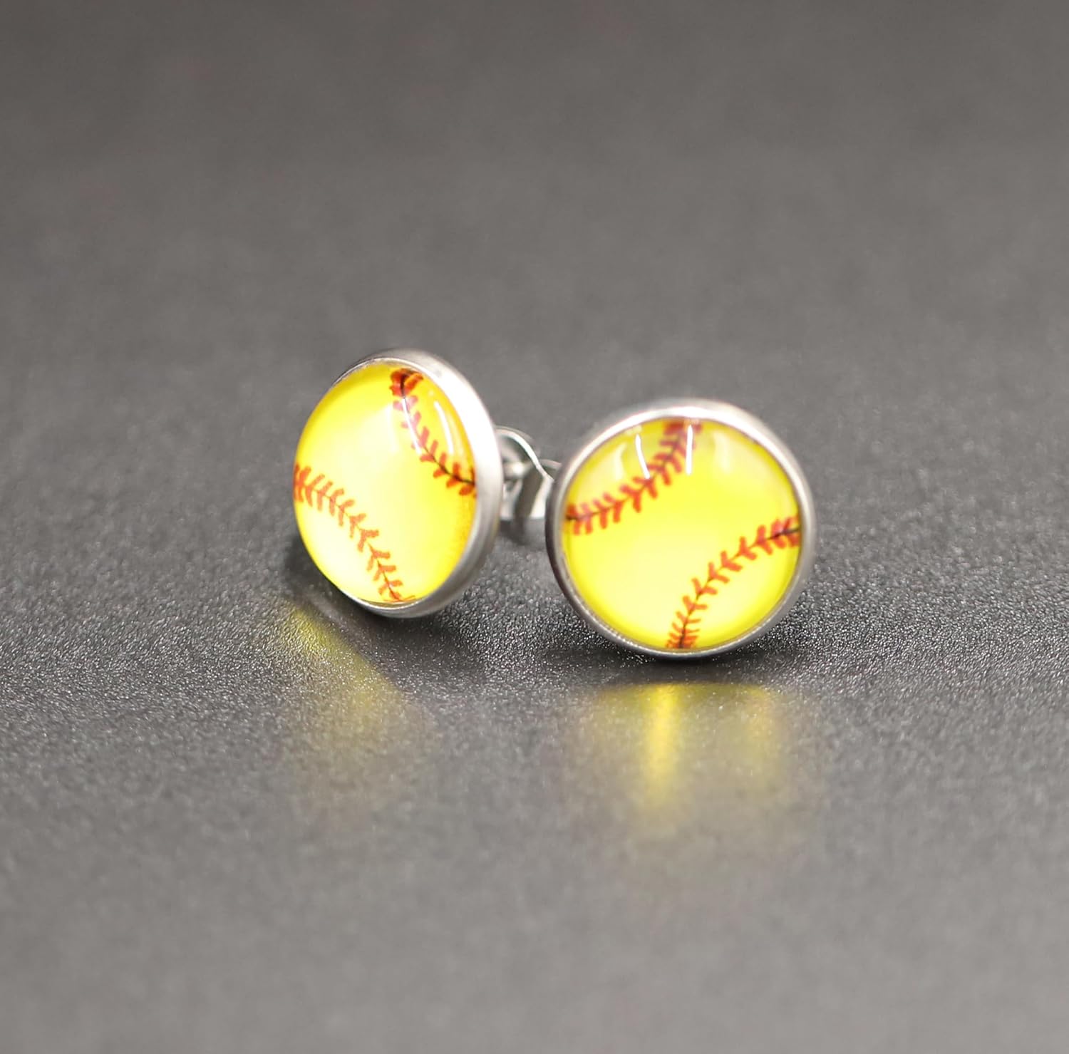 Rnivida Stainless Steel Sports Stud Earrings for Women,Softball,Baseball,Volleyball Earring Jewelry Gifts for Mom,Player,Fans - Image 2