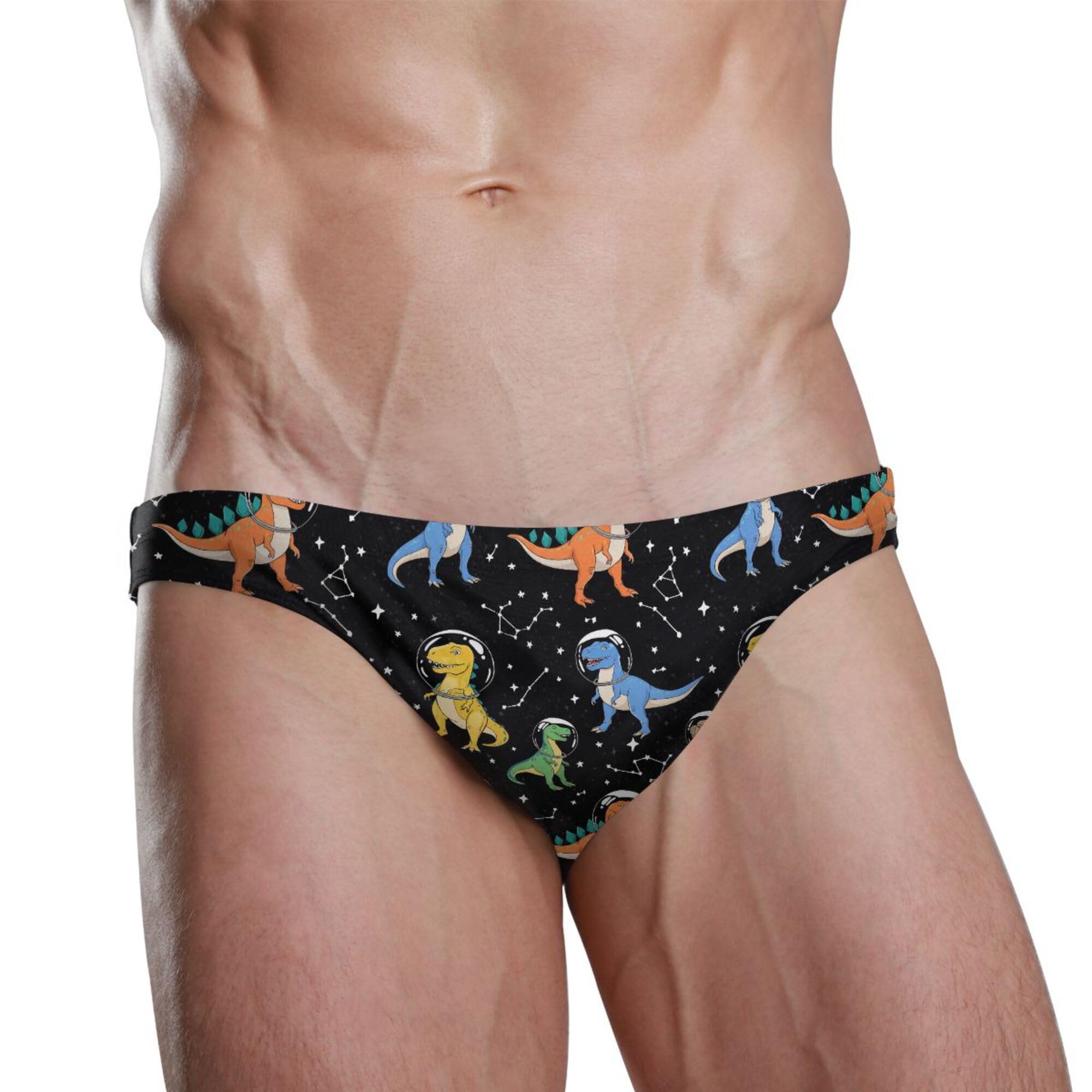 S Husky Cute Dinosaur Swim Briefs for Men Bikini Swimwear Boys Short XXL B0404094