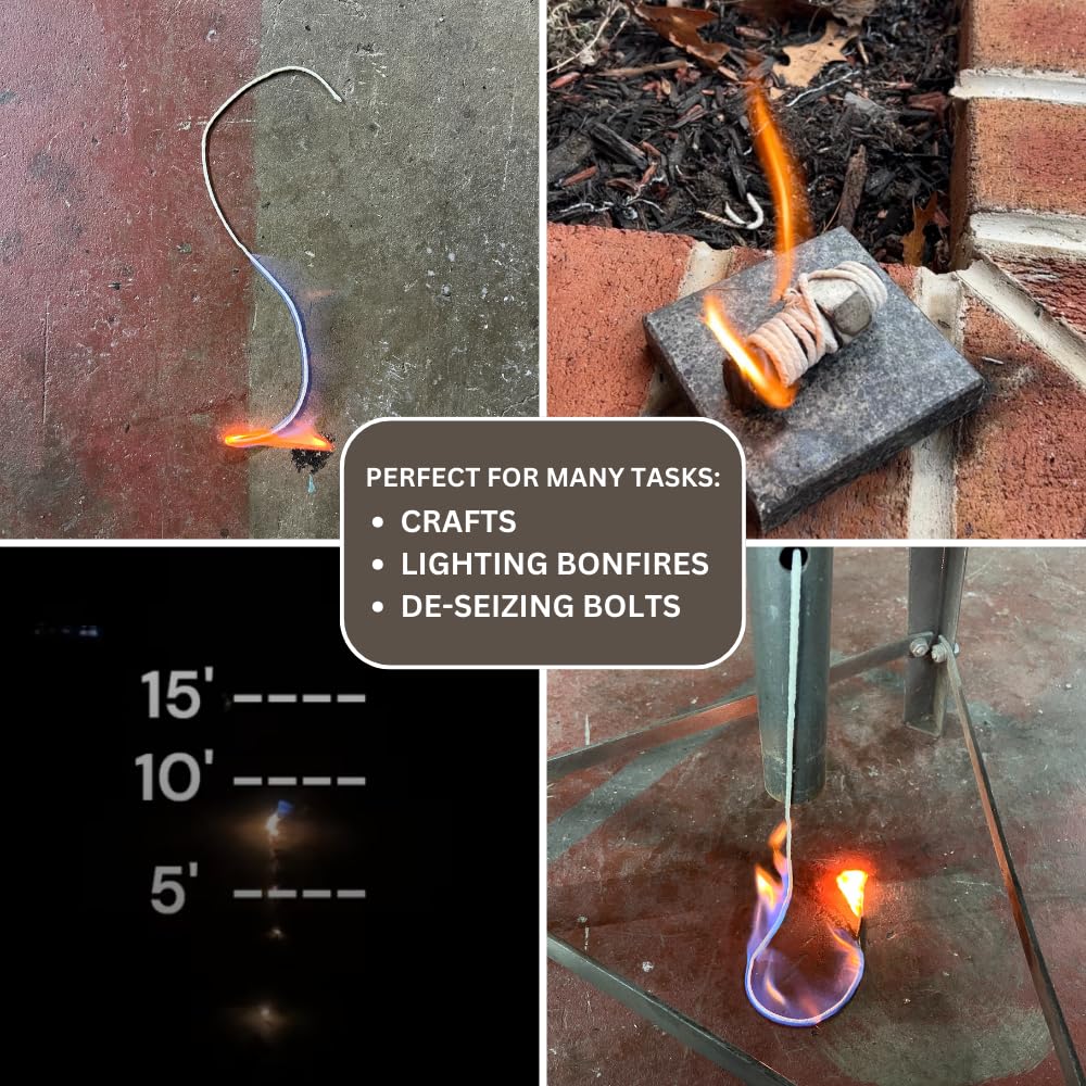 Slow-Burn Fire Fuse for Crafts, Mechanical Applications, and Fire Safety (Non-Pyrotechnic) (45 Feet)
