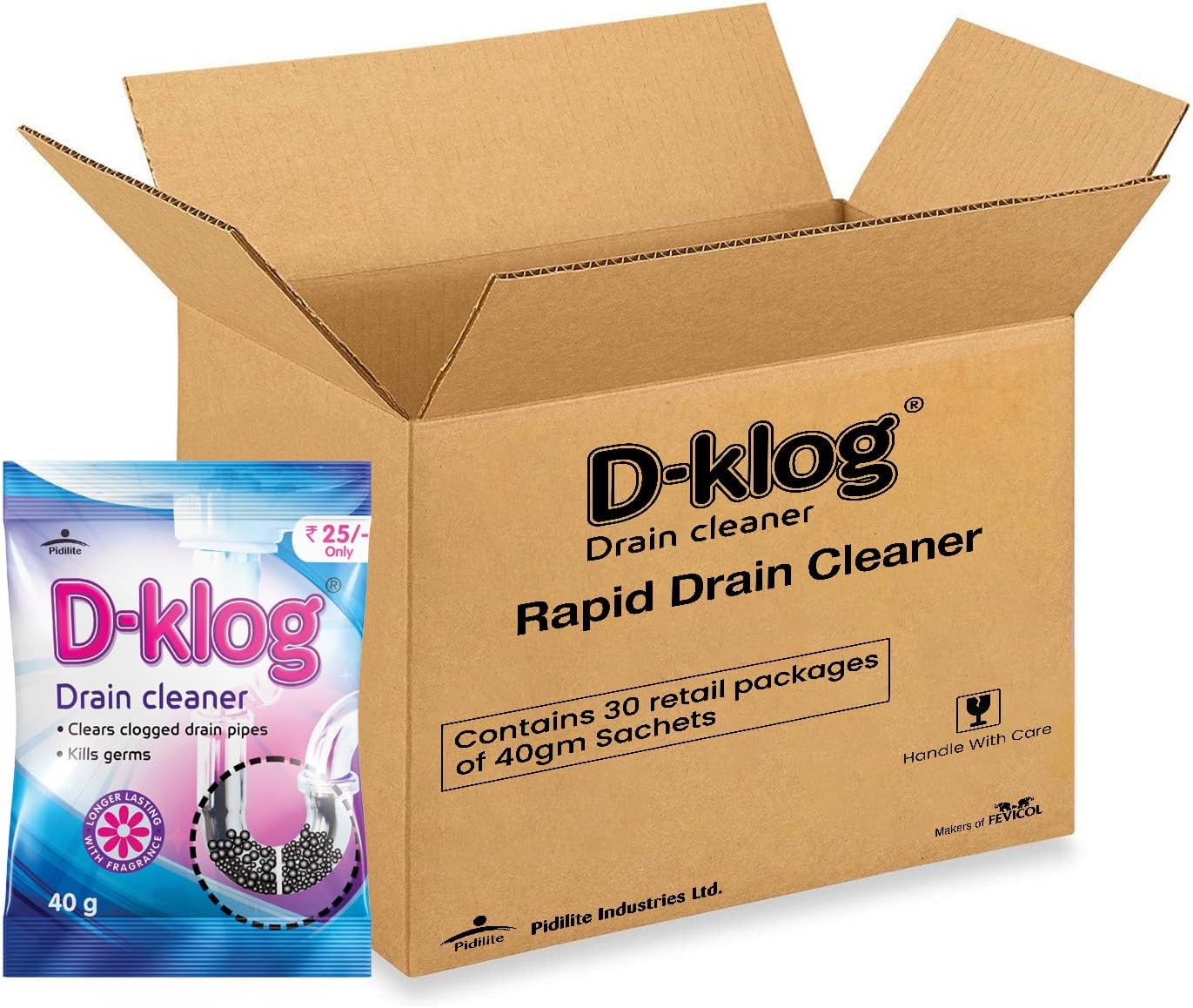 Drain Cleaner Powder (40g x 30 Units), Removes Clogs, Blockages in Washbasin, Septic Tank, Sinks, Pipes within 30 mins.Drain expert | Sink cleaner| Toilet Cleaner