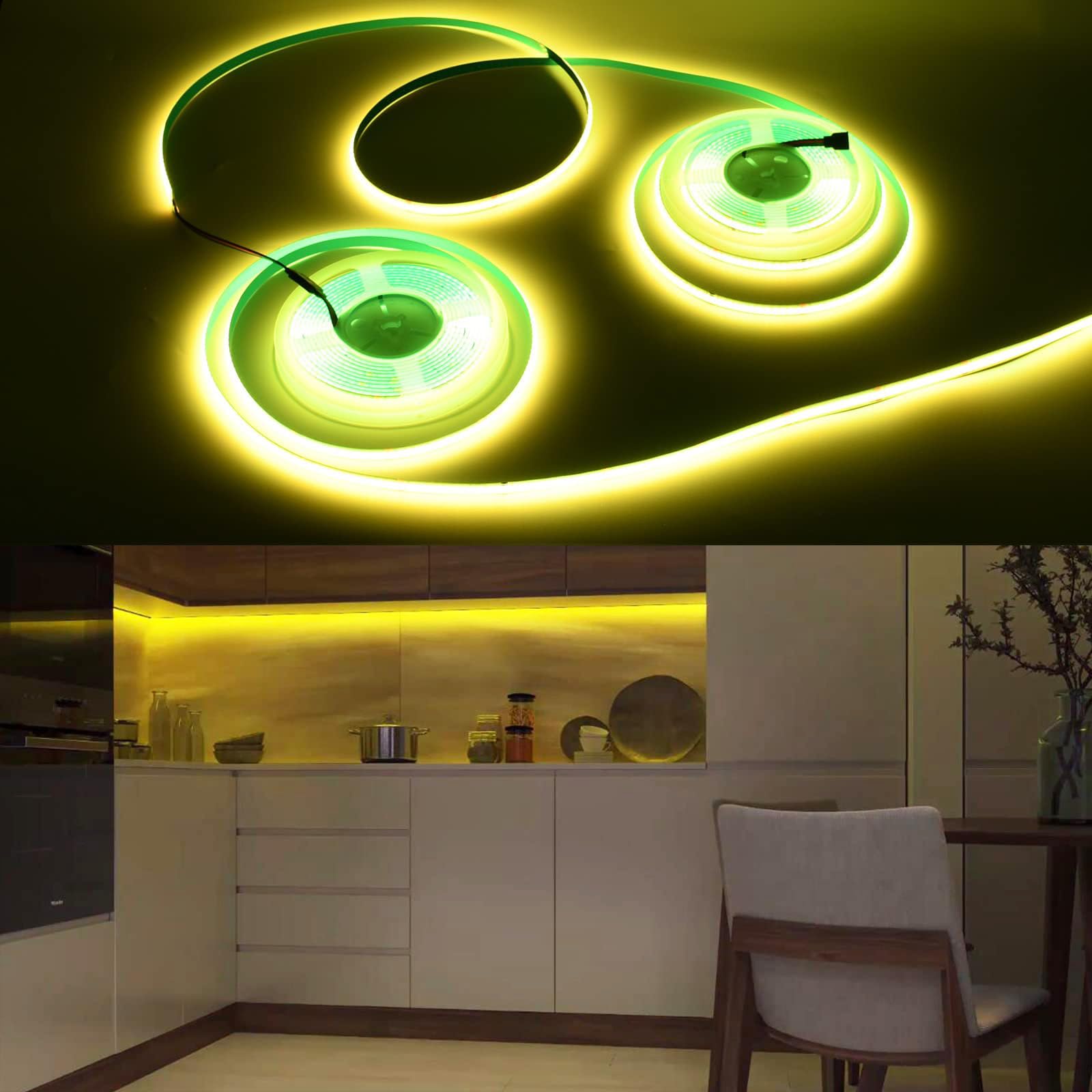 Wifi 10M COB RGB Ruban Led Chambre 576led/M 5760leds 24V Bande LED fonctionne avec Google Home assistant/Alexa,Rubans à LED dimmable Led Strip avec télécommande