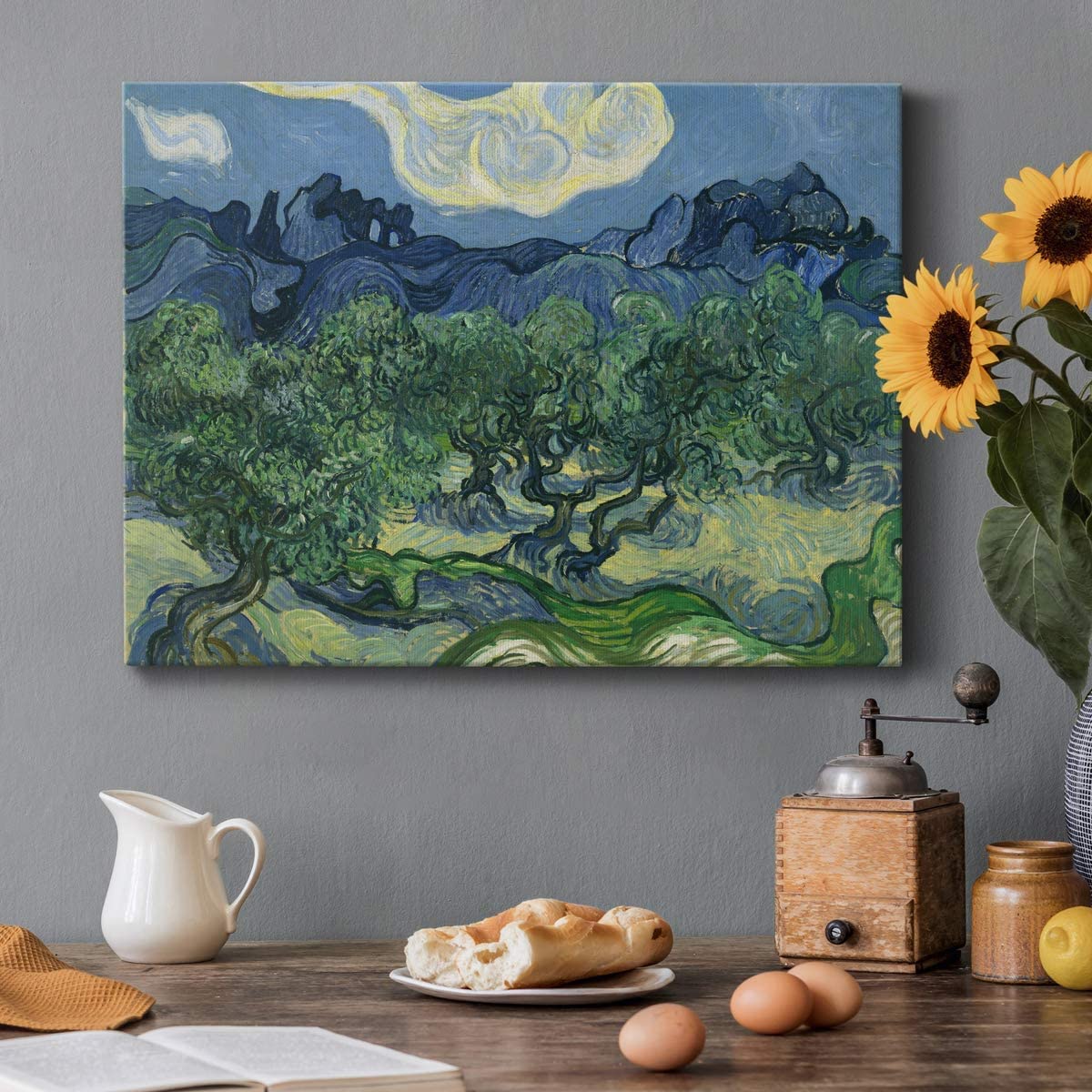 Kit Peinture Diamant 5D 'Olivier' Van Gogh - 40x50 Cm, Diamants Ronds Brillants, DIY Adulte/enfant