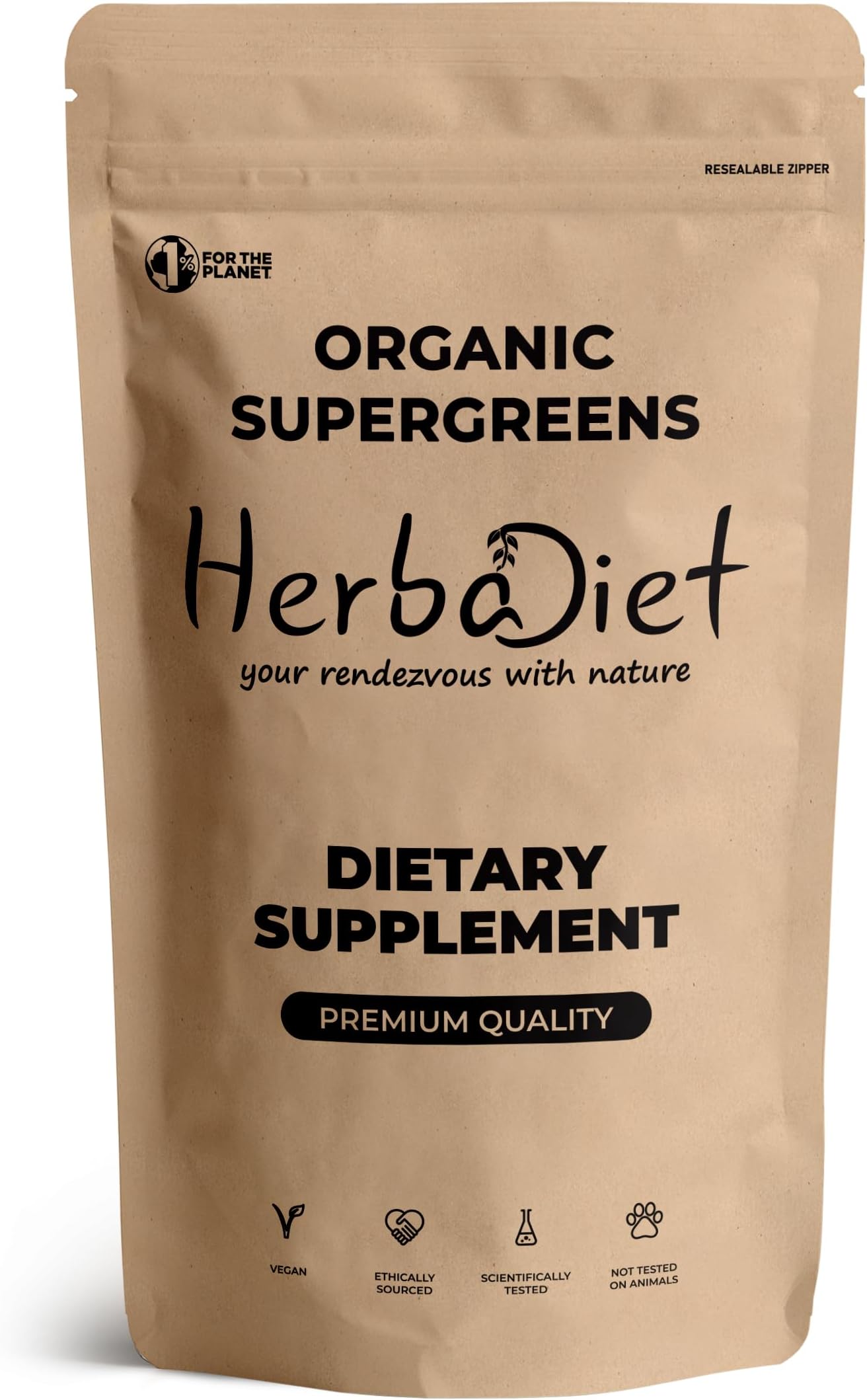 Organic Super Greens Superfood Powder|100 Gram|Wheatgrass,Spirulina,Chlorella&Barley|Vegan,Chlorophyll&Vitamins Rich|Energy Booster&Detox