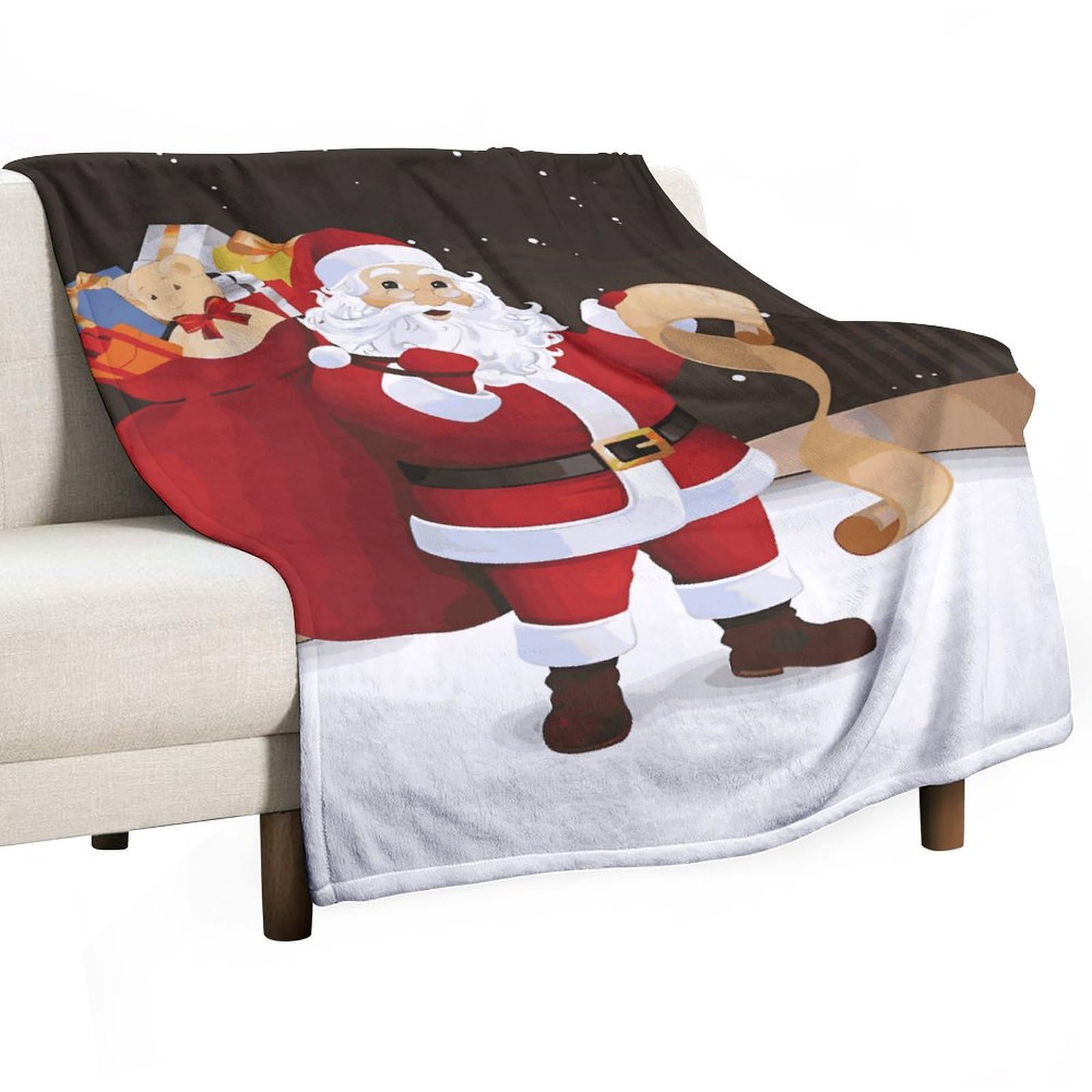Couverture flanelle Merry Christmas idée cadeau de Noël lit et canapé