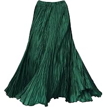 TONCHENGSD Women's Pleated Skirt Elastic Waist A-Line Flowy Maxi Skirts