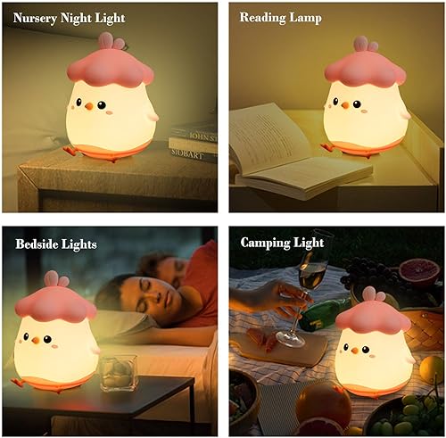 Miniatura 4 de Luz nocturna para niños, lámpara de pollo para habitación de los niños, luz nocturna recargable para niños, luz nocturna Kawaii para guardería,