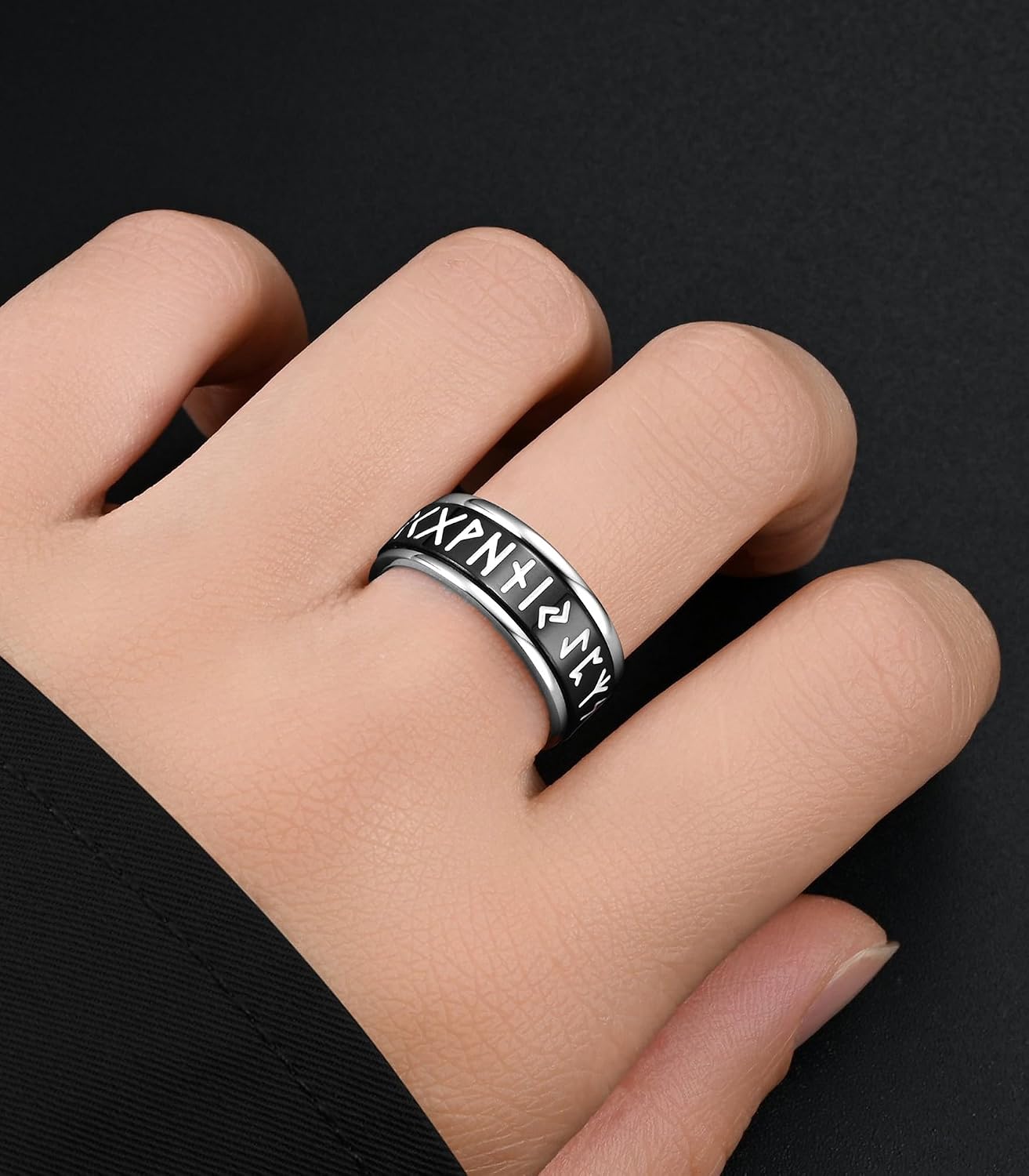 King Ring 8mm Viking Spinner Rings – Ultra Polished Fidget Rings for Men & Women – Designed in USA