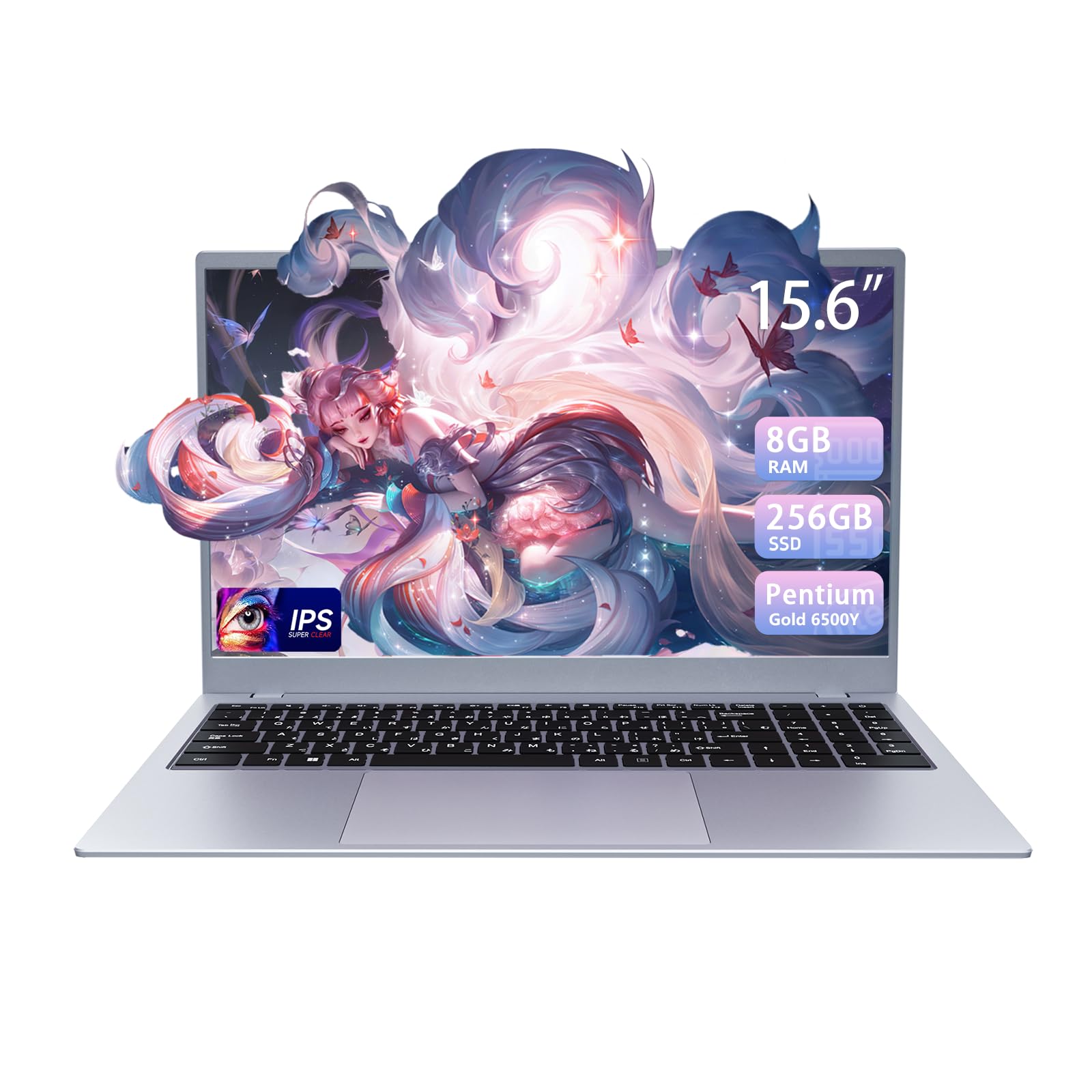 BLUEING 15.6" Laptop Computer, 6500Y CPU (Up to 3.4GHz), 8GB RAM 256GB SSD | FHD IPS Display, Type-C, 180° Lay-Flat, Privacy Camera, Support 2TB TF Card, WiFi 5, BT5, Portable Thin & Lightweight Laptops