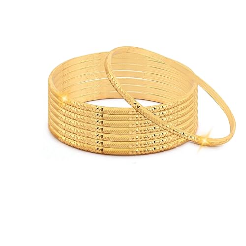 Vighnaharta Latest One Gram Gold Plated Set of 8 Traditional Bangles for Women and Girls- (VFJ1005BG)