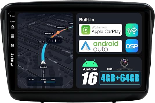 Android 16 Car Stereo For Mitsubishi Pajero Sport 2 L200 2008-2016 Sat Nav Navigation - Wireless Carplay + Android Auto - 4G+64G - Camera - 9 Inch 2 Din -Steering Wheel WiFi DAB Fast-boot