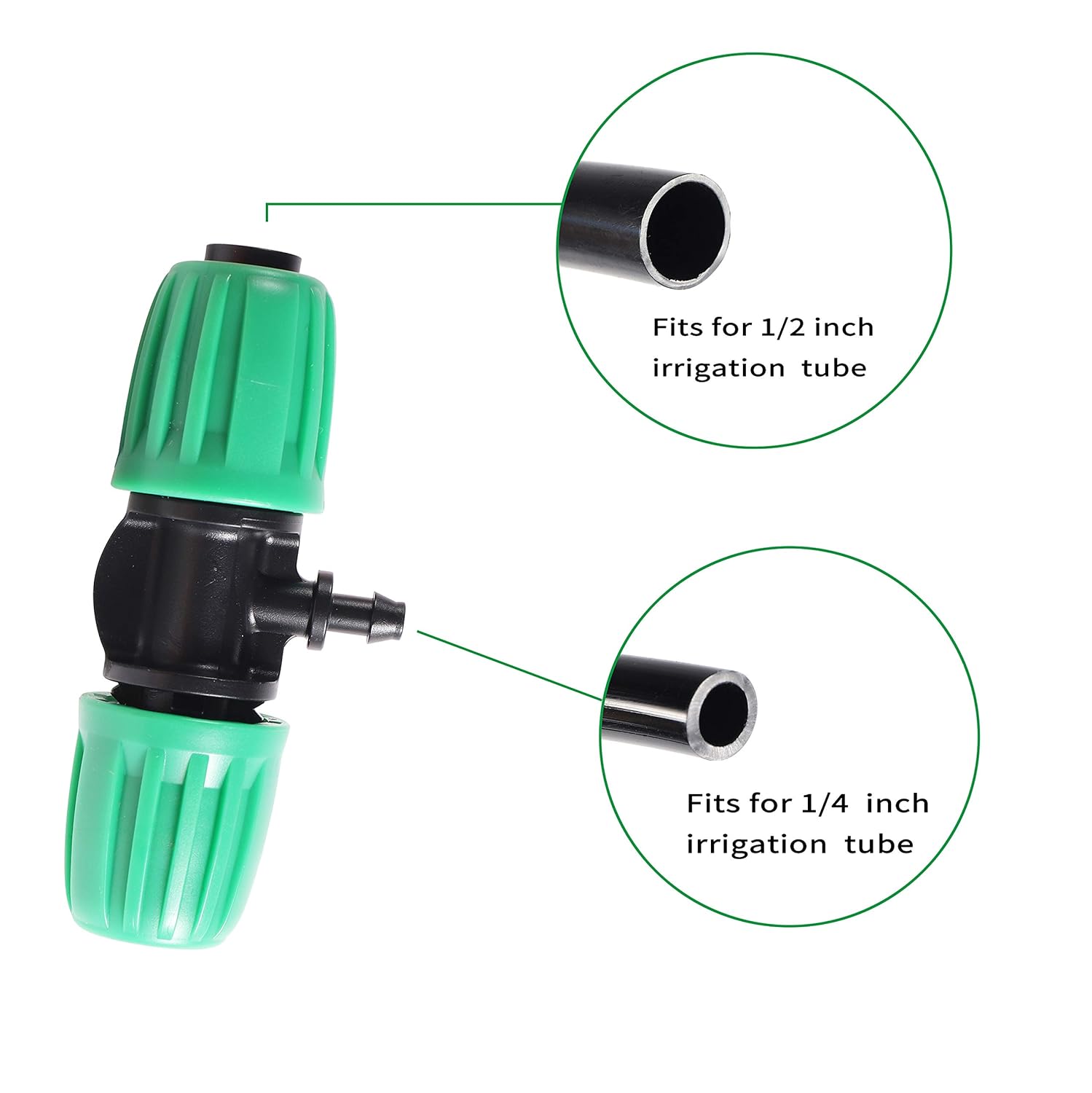 FULAIERGD 10 Pcs Barbed Tee 1/2 inch Tubing (1/2" ID x0.6-0.63" OD) 16mm to 1/4 inch Irrigation Tube Anti-Drop Barbed Hose Fittings (Fits 13mm ID / 4mm ID) : Patio, Lawn & Garden