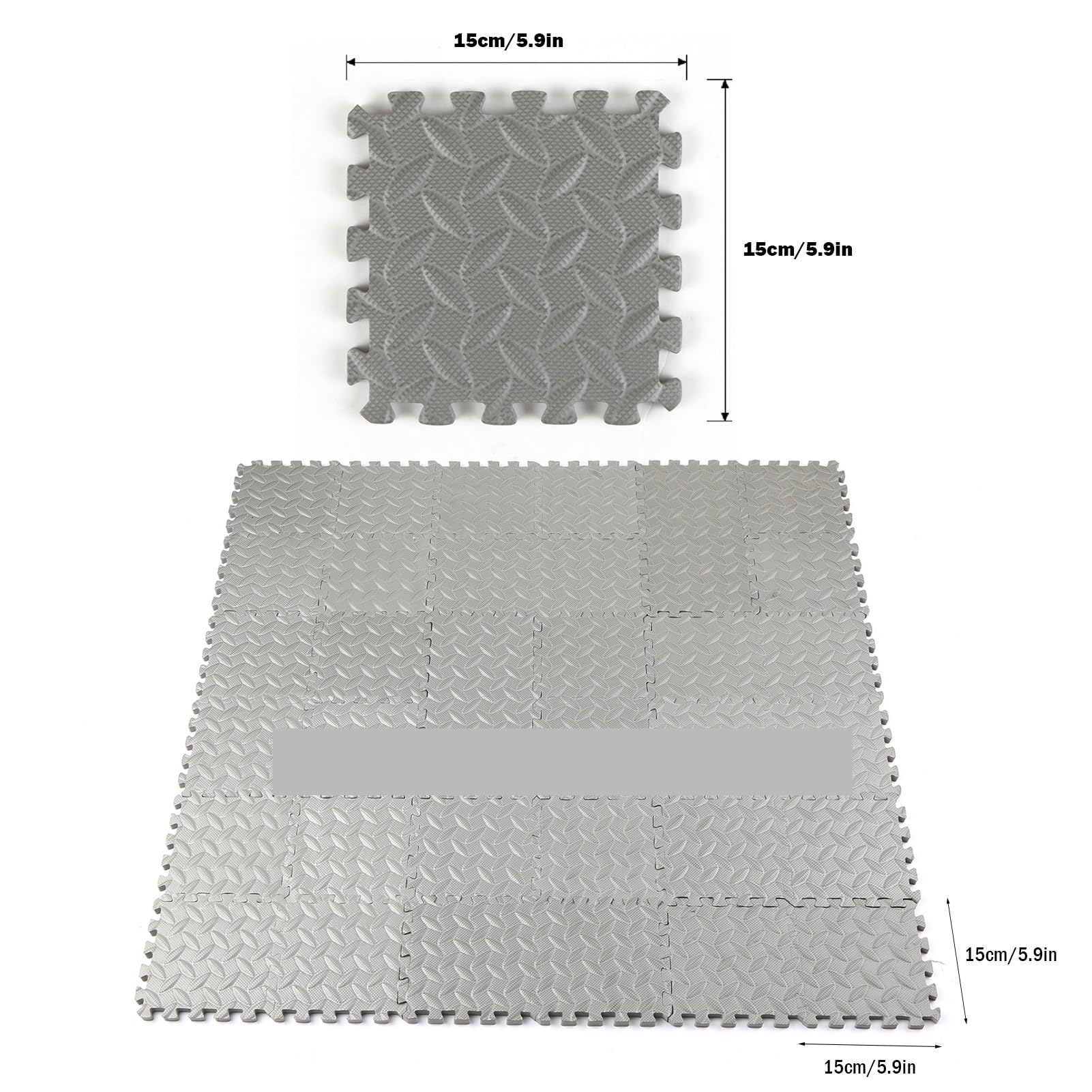 12 Uds. Alfombrilla Gruesa de 15CM x, cojín EVA, Alfombrilla Protectora for Suelo, Antideslizante, Impermeable, Estera Fitness for Interiores, Empalme Entrelazado para Gimnasio(Black)