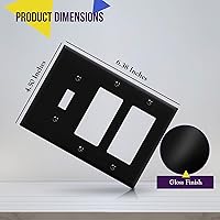 Vista 2 de ENERLITES Combinación de Interruptor de Luz de Palanca/Placa de Interruptor de Luz Decorativo, Placa de Pared de Tres Posiciones, Tamaño Estándar