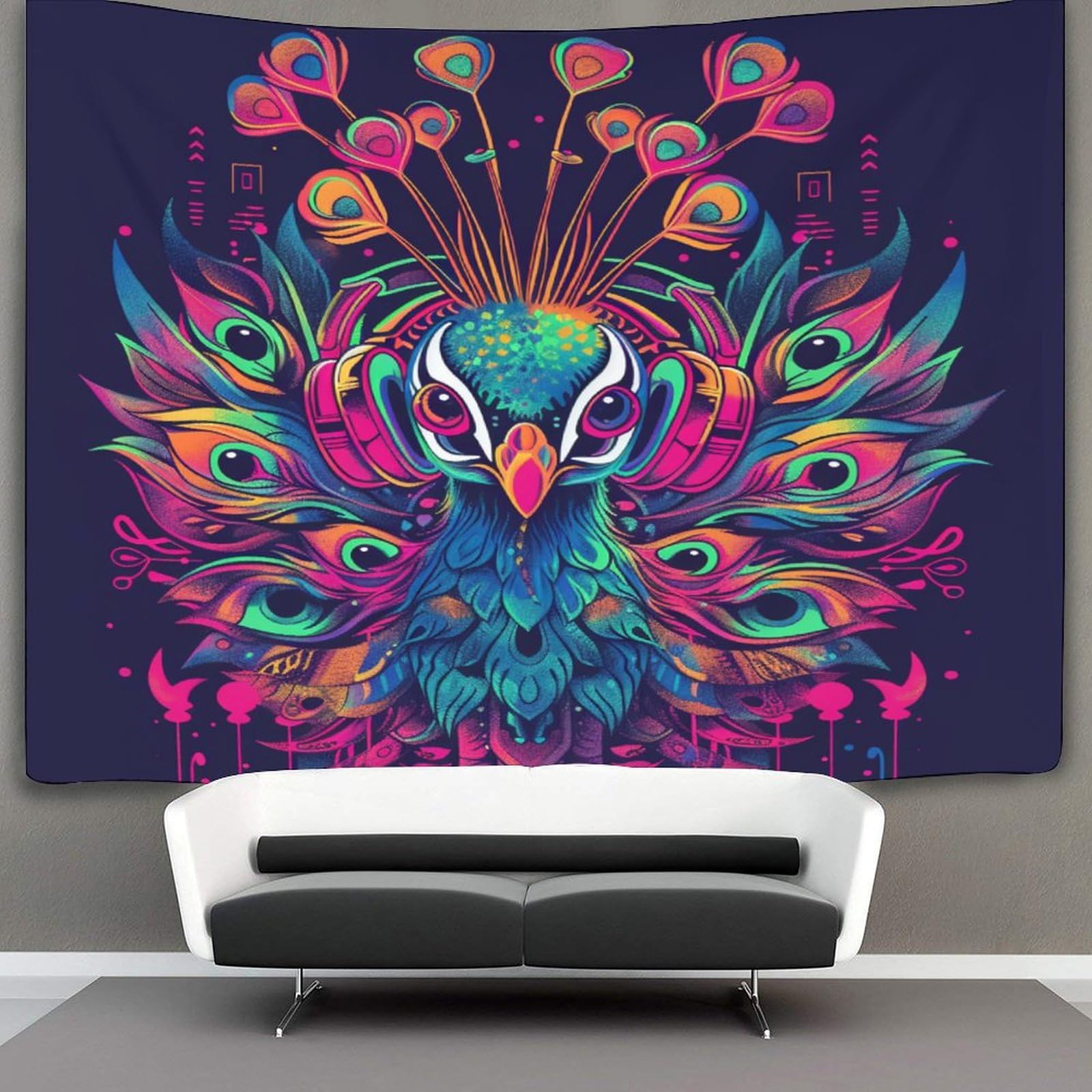 kaiyun 130cmx150cm Tapestry Peacock Tapestries Animal 3D Printing Wall Hanging Home Decorations