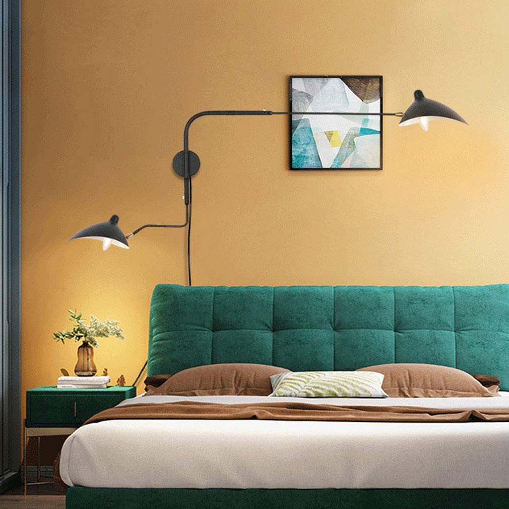 360 Lighting Chester Modern Swing Arm Wall Lamp Antique Brass Black