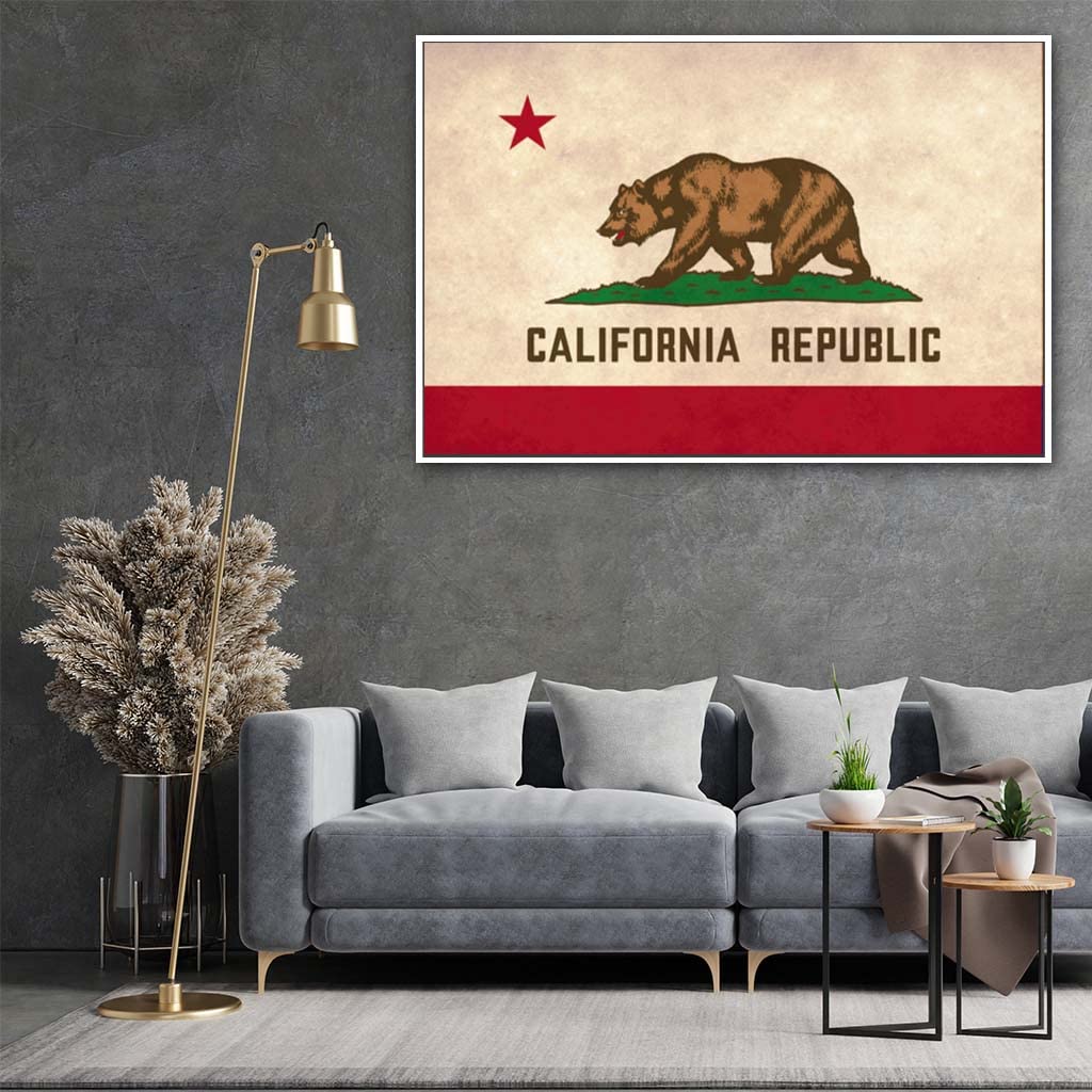 Amazon.com: Distressed California Flag Canvas Wall Art Print