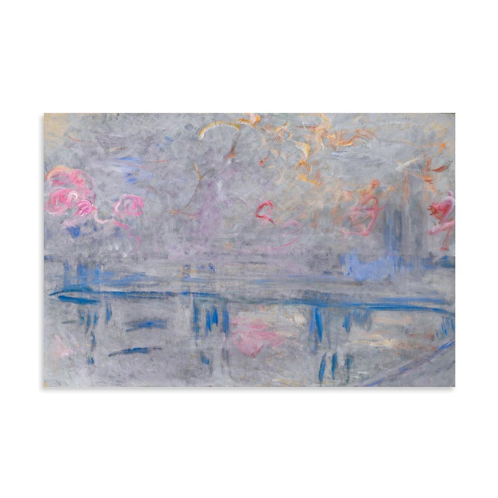 HOANGJUN Charing Cross Bridge Poster Claude Monet Canvas Print Impressionist Foggy Thames Wall Art Poster, Home Decoration Painting ; Unframe; 24x36inch(60x90cm)