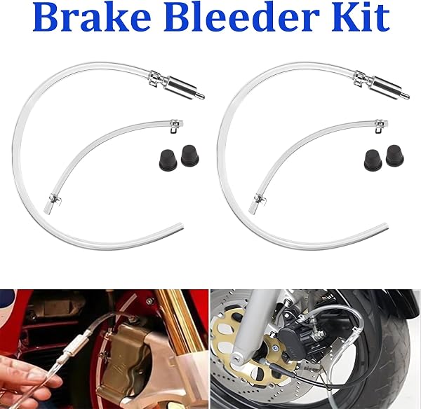 AOUZOVLI 2 Set Tubo Flessibile per Lo Spurgo Freni Moto, Spurgo Freni Moto, Spurgo-Freni Auto con Valvola di Non Ritorno, Kit di Spurgo-Frizione per Moto, Scooter E Biciclette - 3