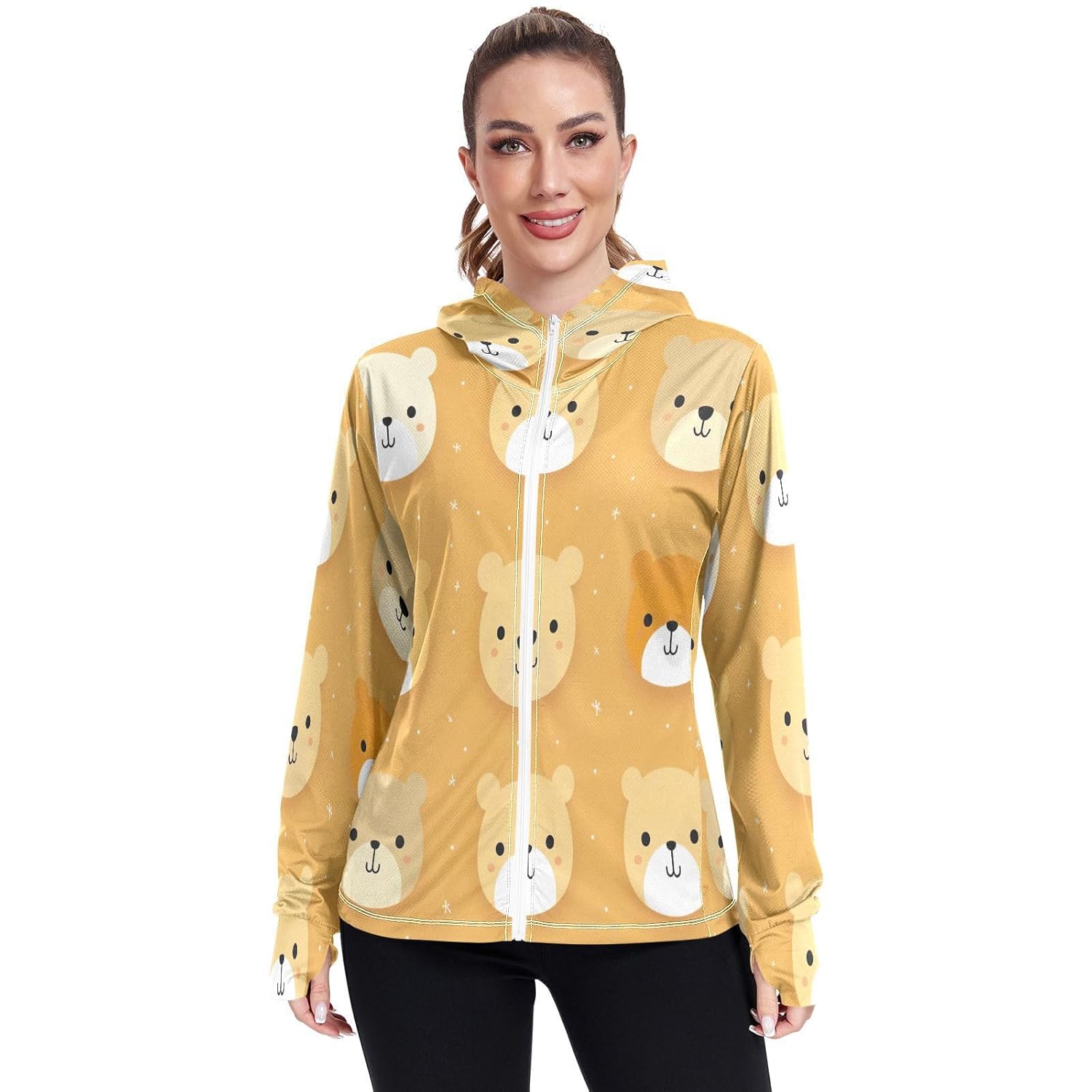 Qilmy Bonito bebê animal feminino FPS 50+ proteção solar UV roupas com capuz FPS manga longa camisa de sol 476