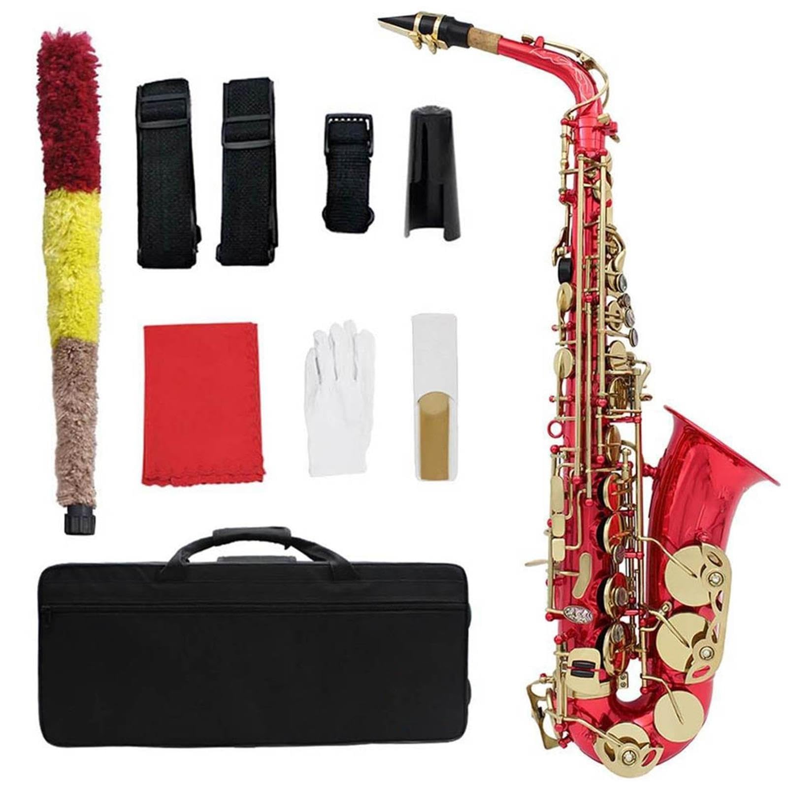 Saxofón Saxofón Alto Adulto Cuerpo Latón Rojo Mib