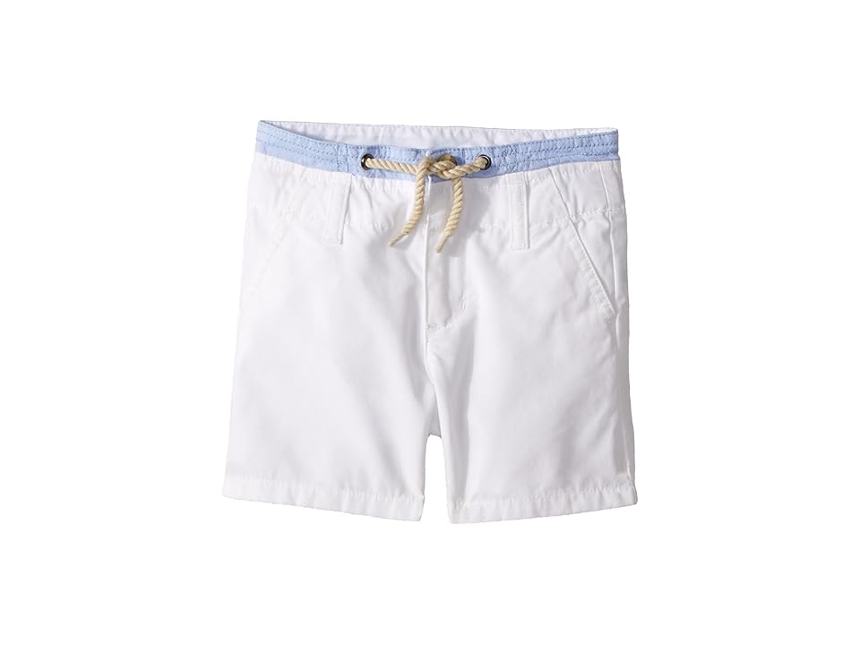 

Janie and Jack Double Waistband Flat Front Shorts (Toddler/Little Kids/Big Kids) (White) Boy's Shorts