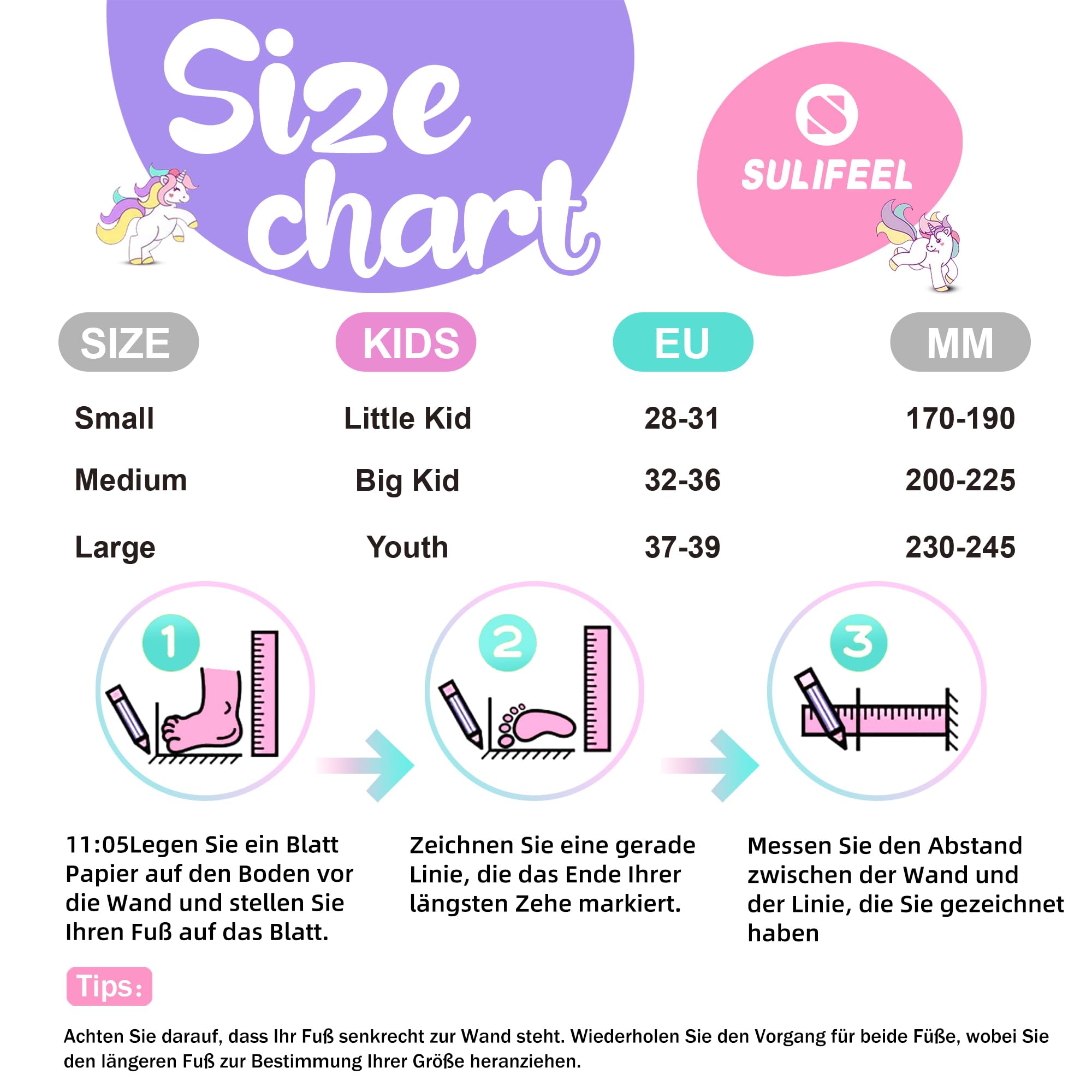 SULIFEEL Pattini in linea luminosi regolabili con unicorno arcobaleno per bambini, ragazze e ragazzi, pattini per principianti con ruote illuminate