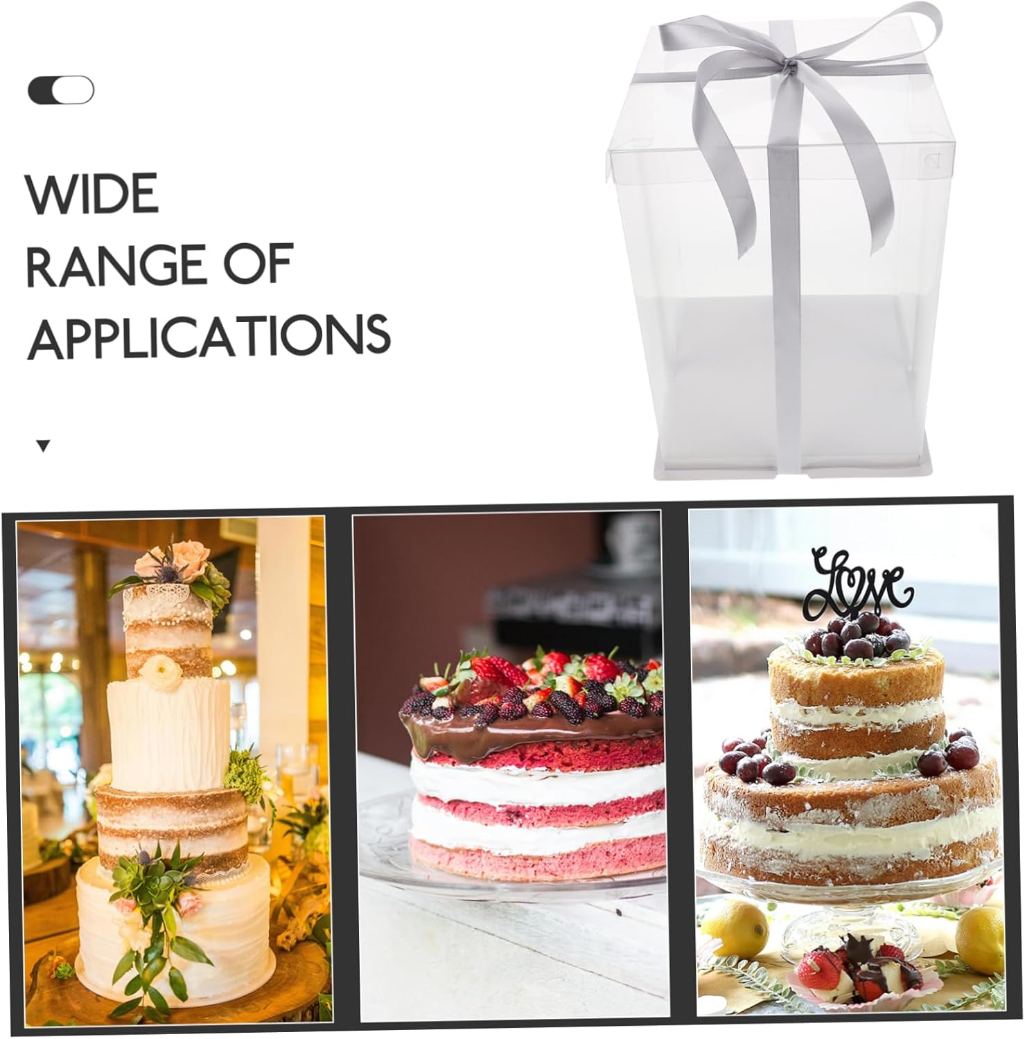 PRETYZOOM 4 Pcs Boxes Plastic Cake Boxes Dessert Containers with Lids Transparent Muffin Containers Cube Cake s Bakery s s Carriers Push Pops Food Grade White Card