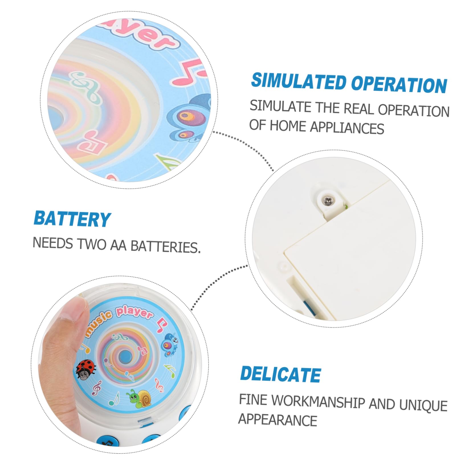 DECHOUS 1Pc Glowing Music CD Player for Fun Home Appliance Plaything Safe Design with Smooth Edges for Imaginative Play and Learning Activities Random Color