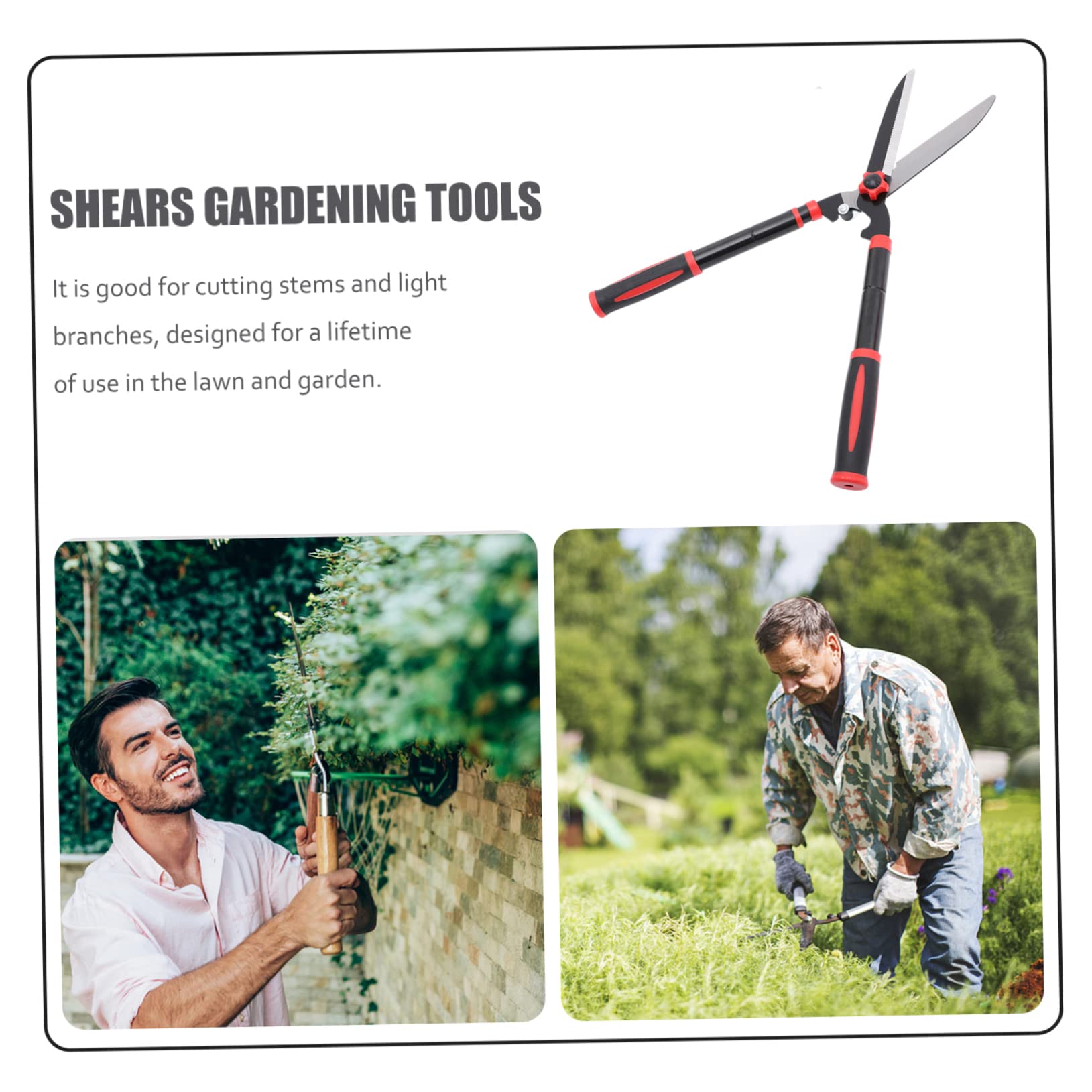 ibasenice Cesoie Da Giardino Manuali Per Siepi Attrezzi Da Giardinaggio Per Potatura Alberi Cesoie Per Arbusti in Acciaio Impugnature Ergonomiche in Gomma Antiscivolo