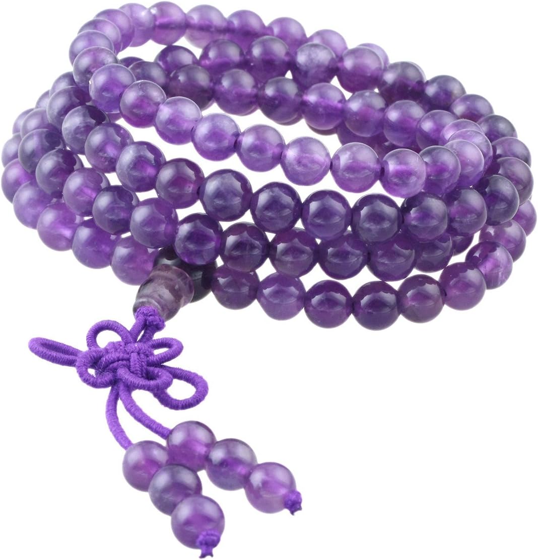 SUNYIK 108 Stone Wrist Mala Bracelet,Necklace,Tibetan Buddhist Prayer Beads