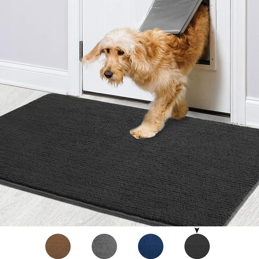 COLOR&GEOMETRY Door Matts Indoor 80 x 120 cm, Large Entry Mat Washable, Dirt Trapper Doormats Inside Non Slip, Absorbent Indoor Mats for Front Door/Back Door/Muddy Paws, Barrier Mat (Dark Grey)OEKO-TEX STANDARD 100