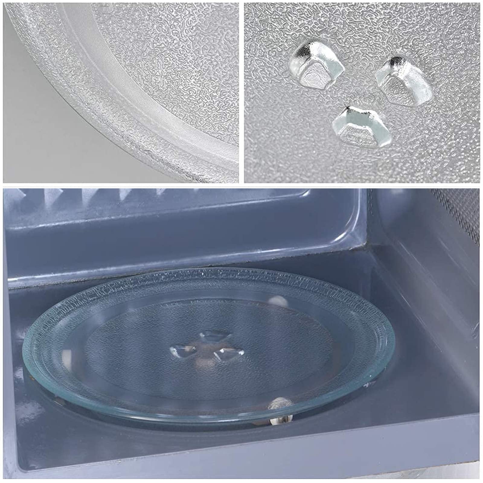 LIGUOYI Transparent Mikrowellen-Drehteller Glasplatte-mit Koppler Hochtemperaturbeständig Teller Glasteller Glatt Und Strapazierfähig, Für Diverse Mikrowellen, Robuste Mikrowellenteller